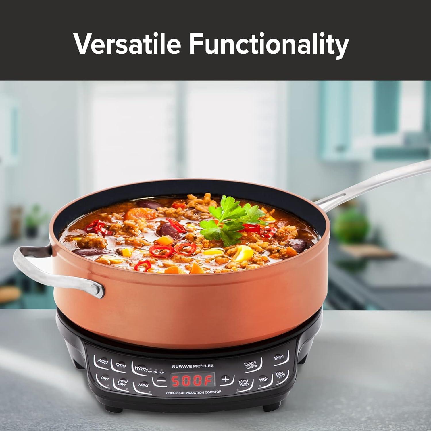 Cocina Inducción Nuwave PIC Flex + Sartén 4Qt Cerámica