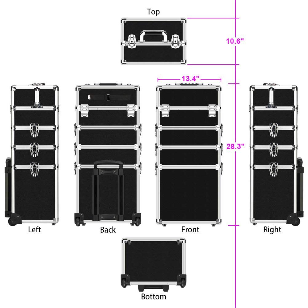 Estuche de Maquillaje OUDMAY 4 en 1 Profesional Negro