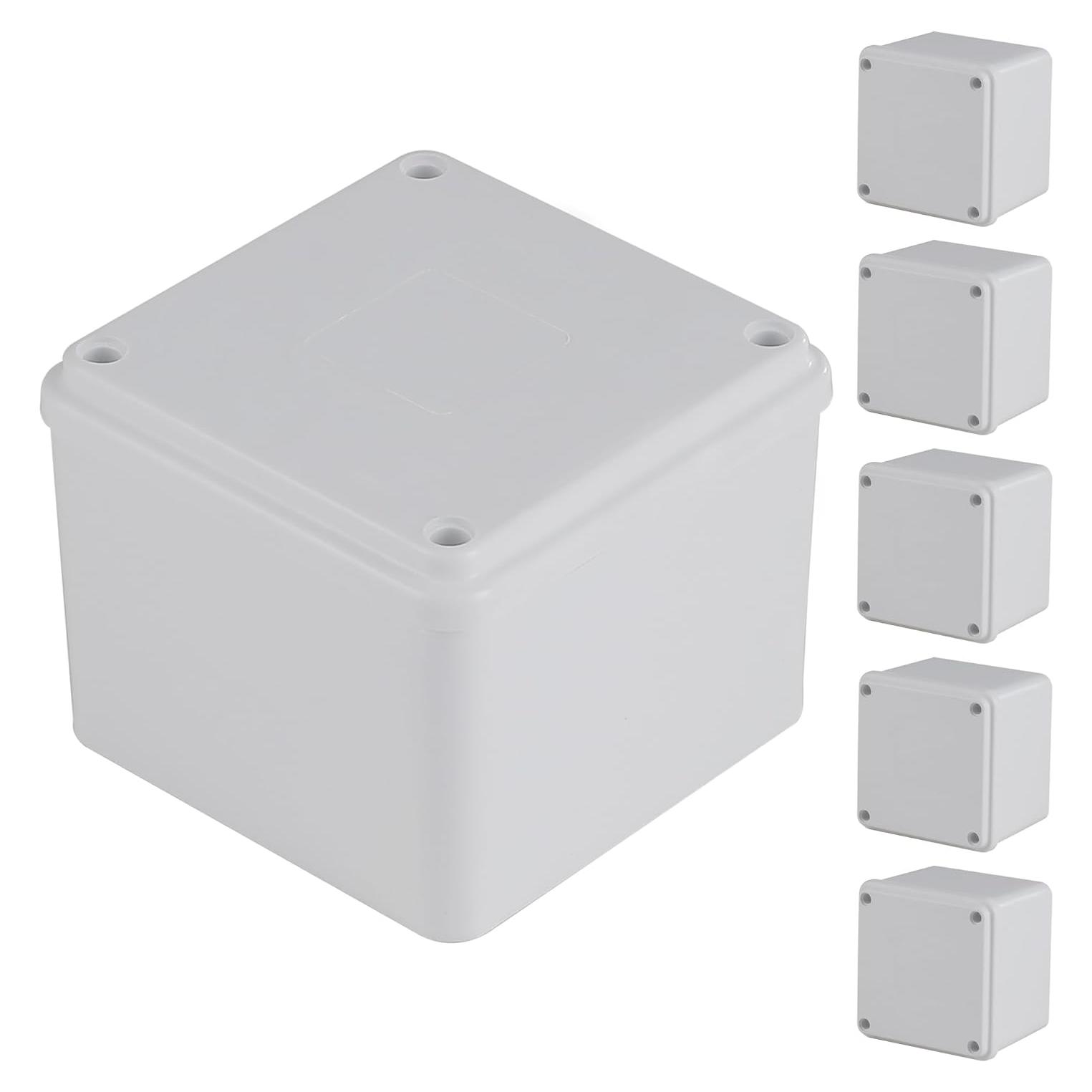 Paquete de 6 cajas de PVC IP65 para conexión eléctrica 10.16x10.16x7.62 cm