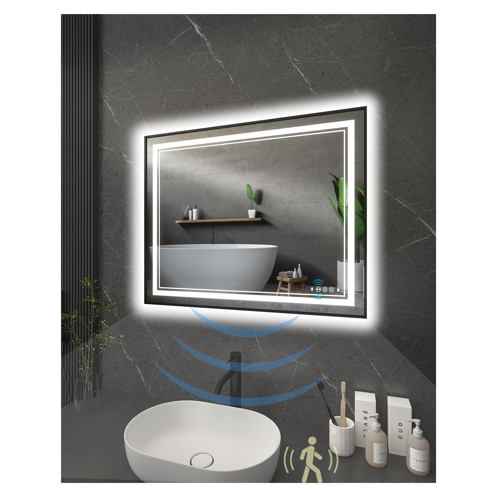 Espejo LED VIECHANRO 40x32" con Sensor de Movimiento y Antivaho