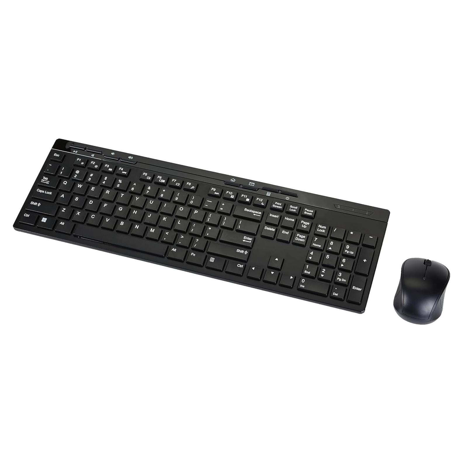 Combo Teclado y Ratón Inalámbrico Amazon Basics QWERTY Negro