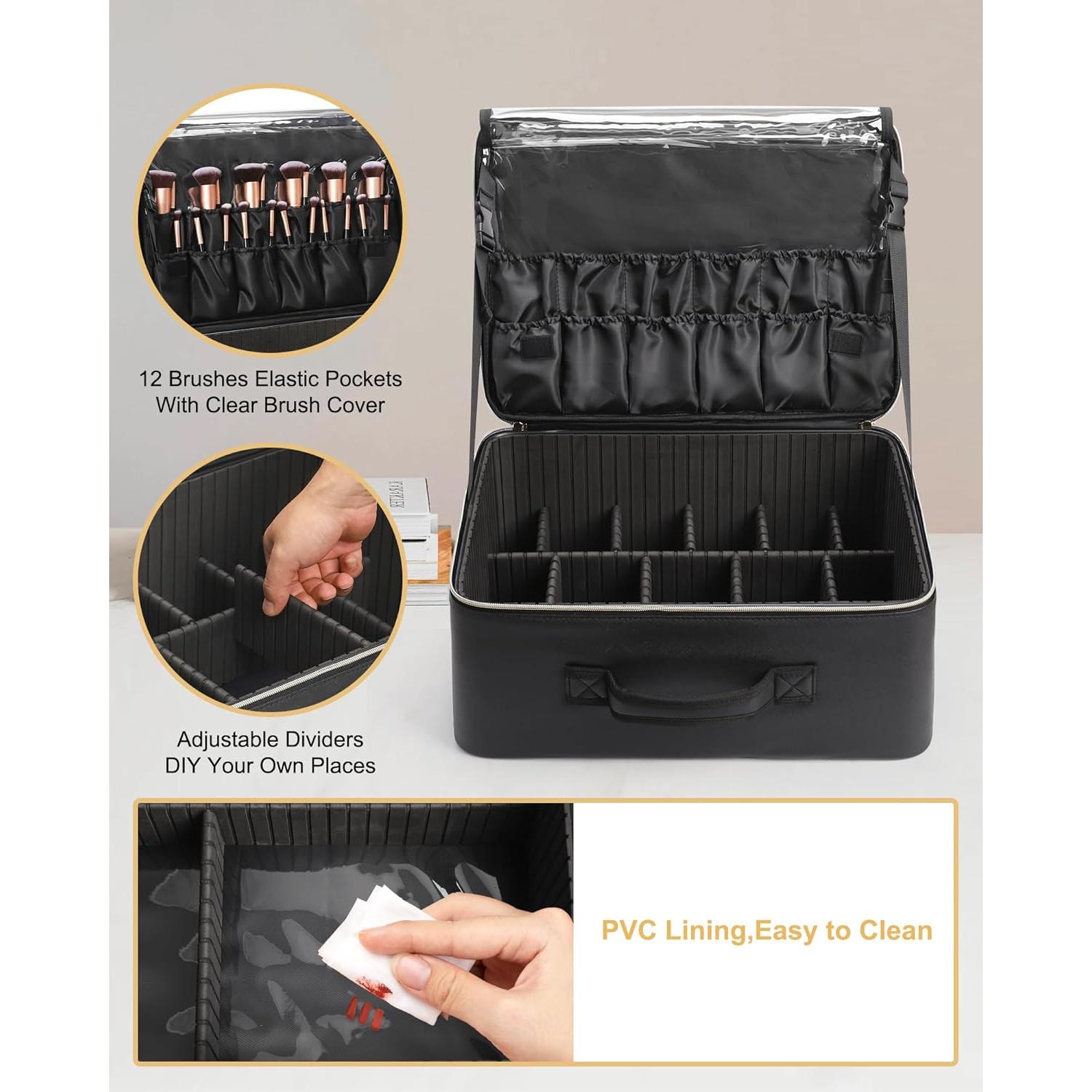 Bolsa de Maquillaje Extra Grande Relavel 43.5x32.8cm Negra