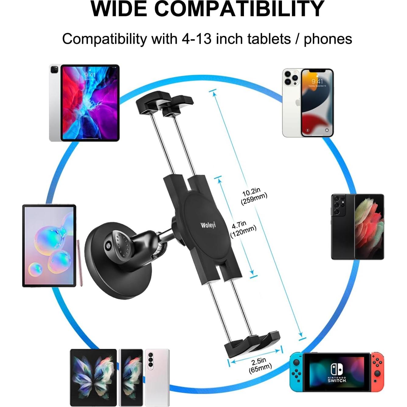 Soporte Magnético Woleyi para Tabletas 4.7-13" Ajustable