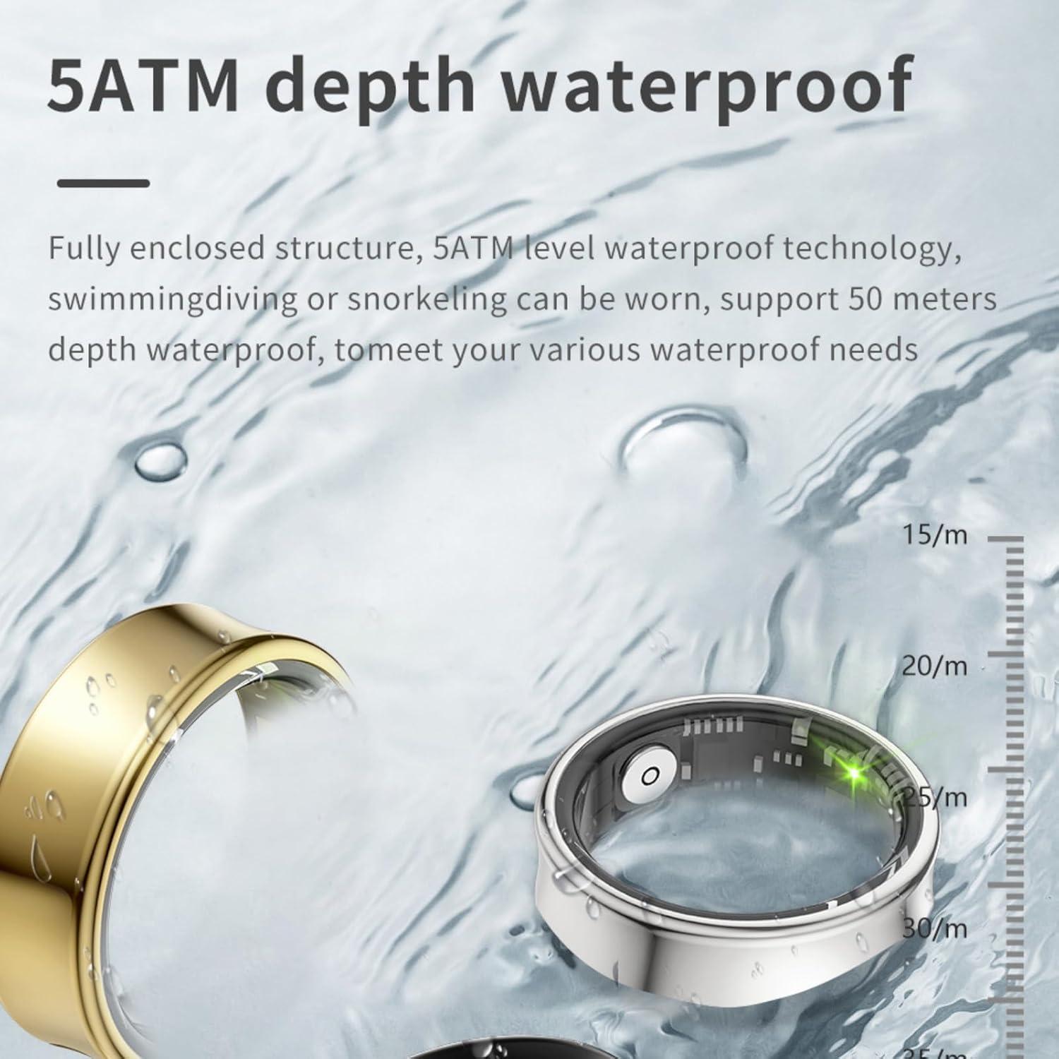 Anillo Inteligente Kalaxy47 SR-2025 Oro 5 Días Batería IP68