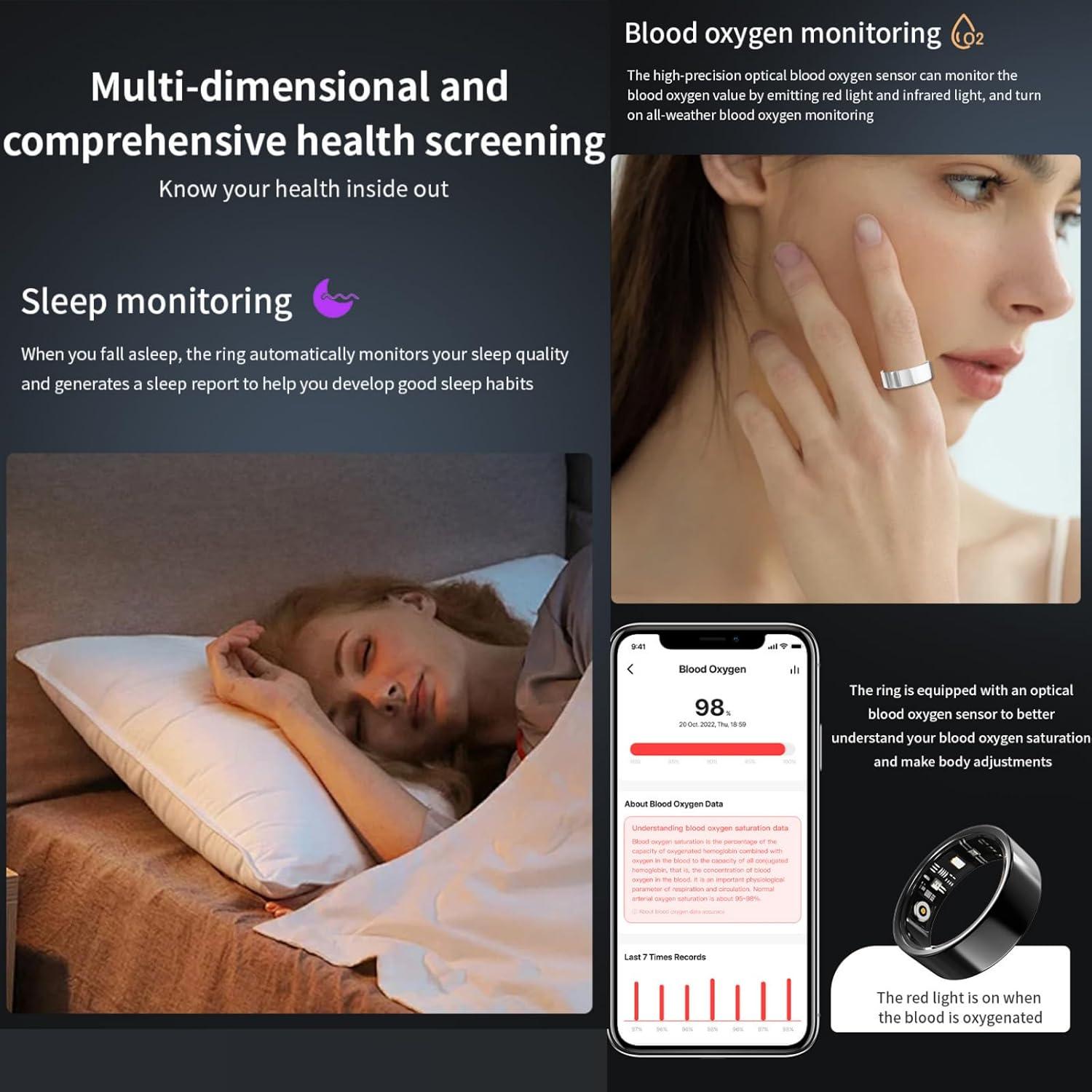 Anillo Inteligente Kalaxy47 SR-2025 Oro 5 Días Batería IP68