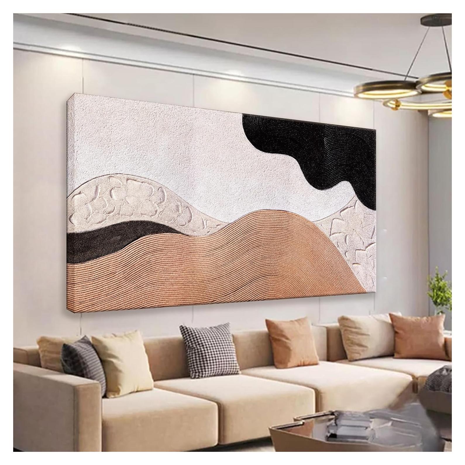 Arte de Pared Abstracto Suconvng 50x100cm Lienzo Marrón