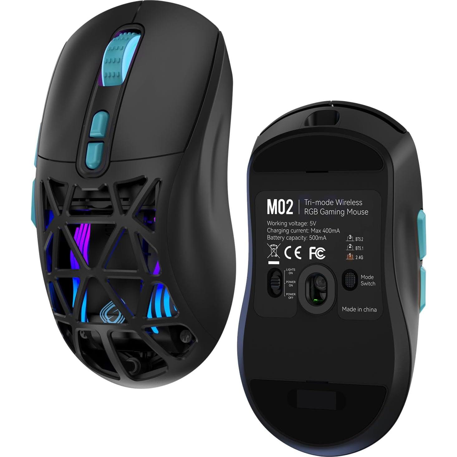 Ratón Gaming Inalámbrico Sades M02 RGB 10000 DPI Ligero