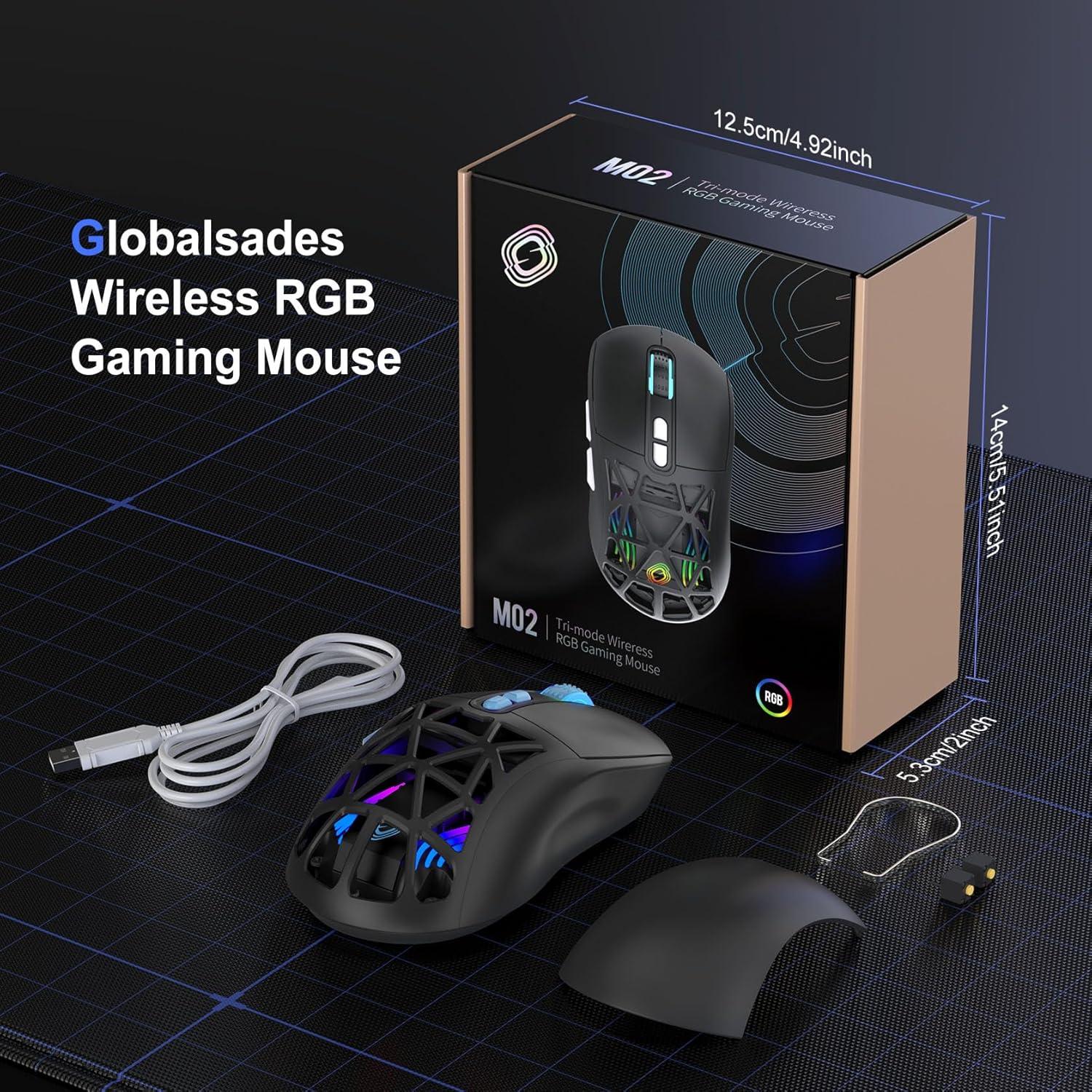 Ratón Gaming Inalámbrico Sades M02 RGB 10000 DPI Ligero