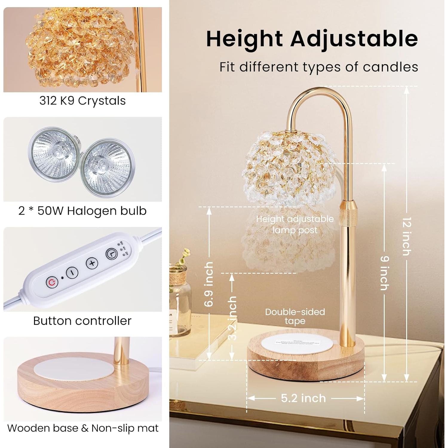 Lámpara Calentadora de Velas LOFTEK Cristal Regulable 22.86cm