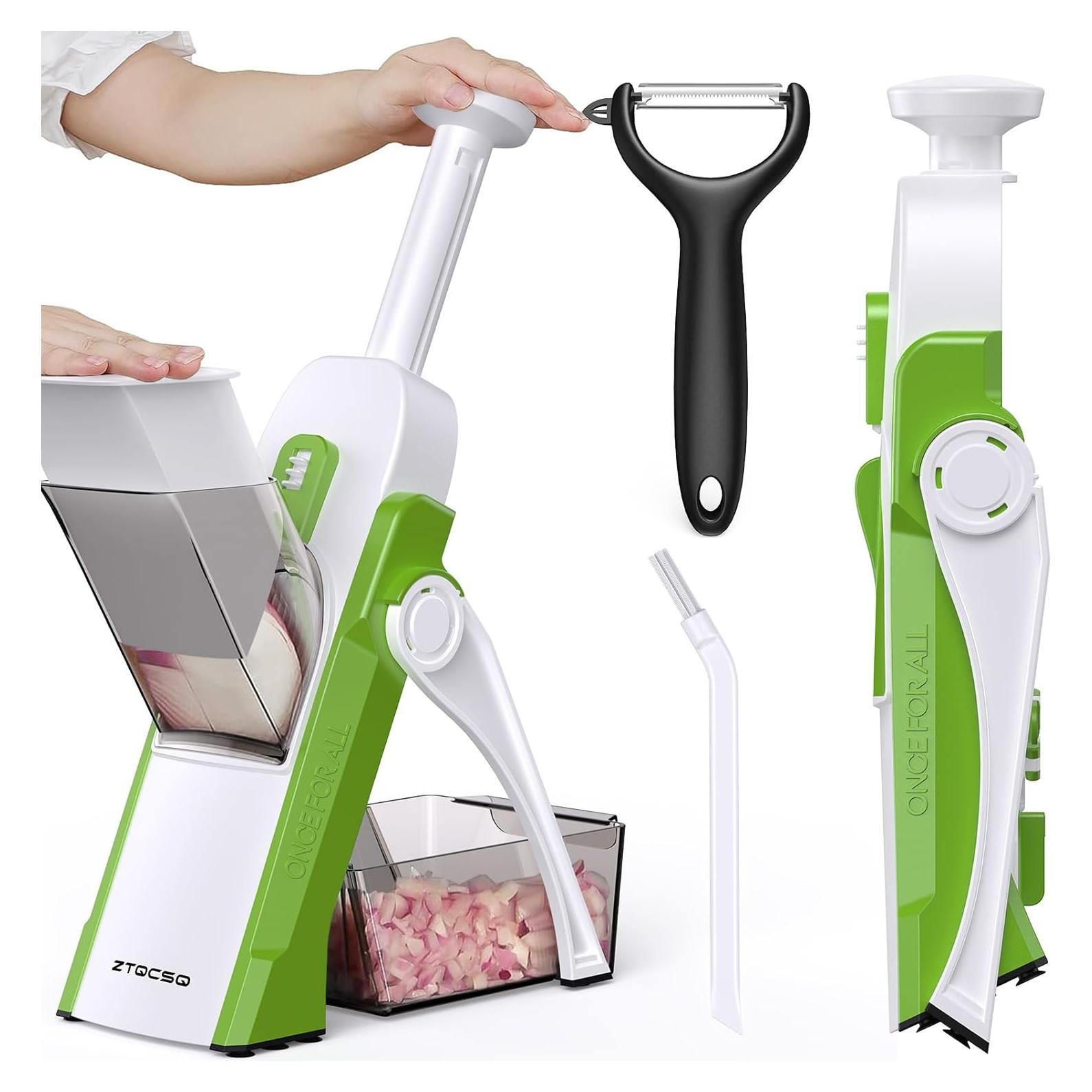 Rebanador Mandolina ZTQCSQ Verde Aguacate 5 en 1 Ajustable