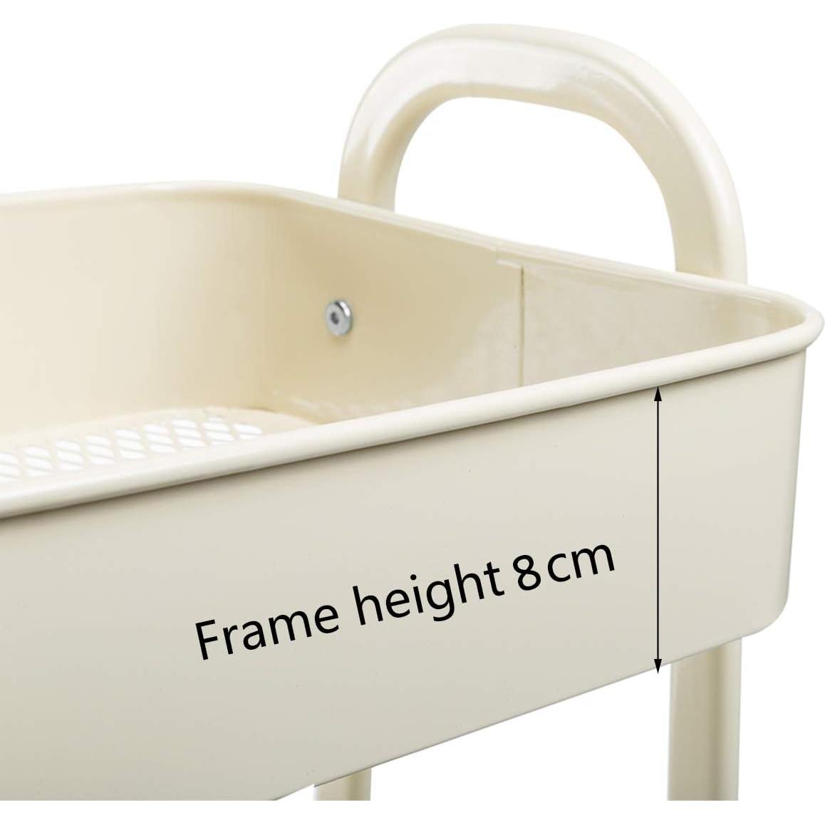 Carro de Maquillaje AGTEK Beige 3 Niveles Metal 69.85 cm