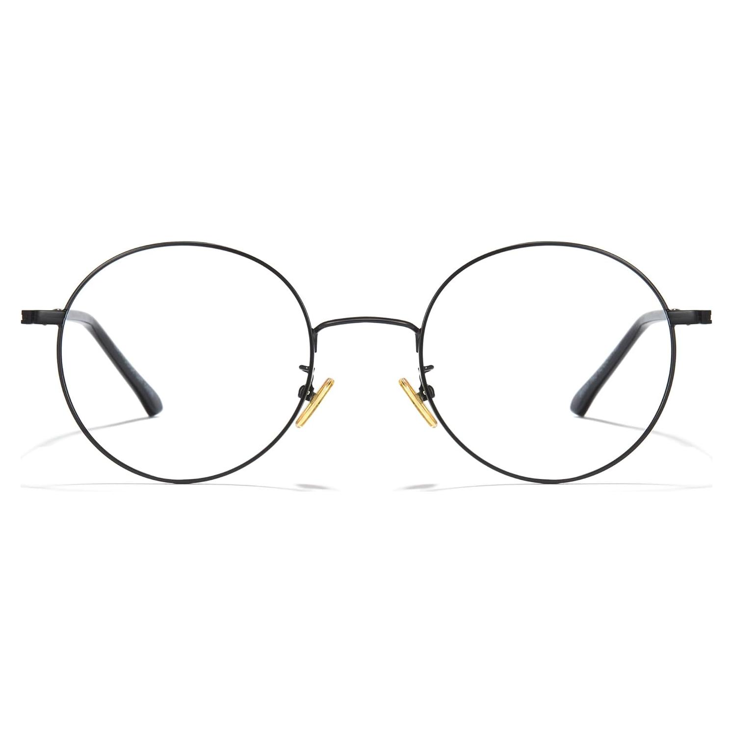 Gafas de luz azul redondas Cyxus con protección UV - Negro