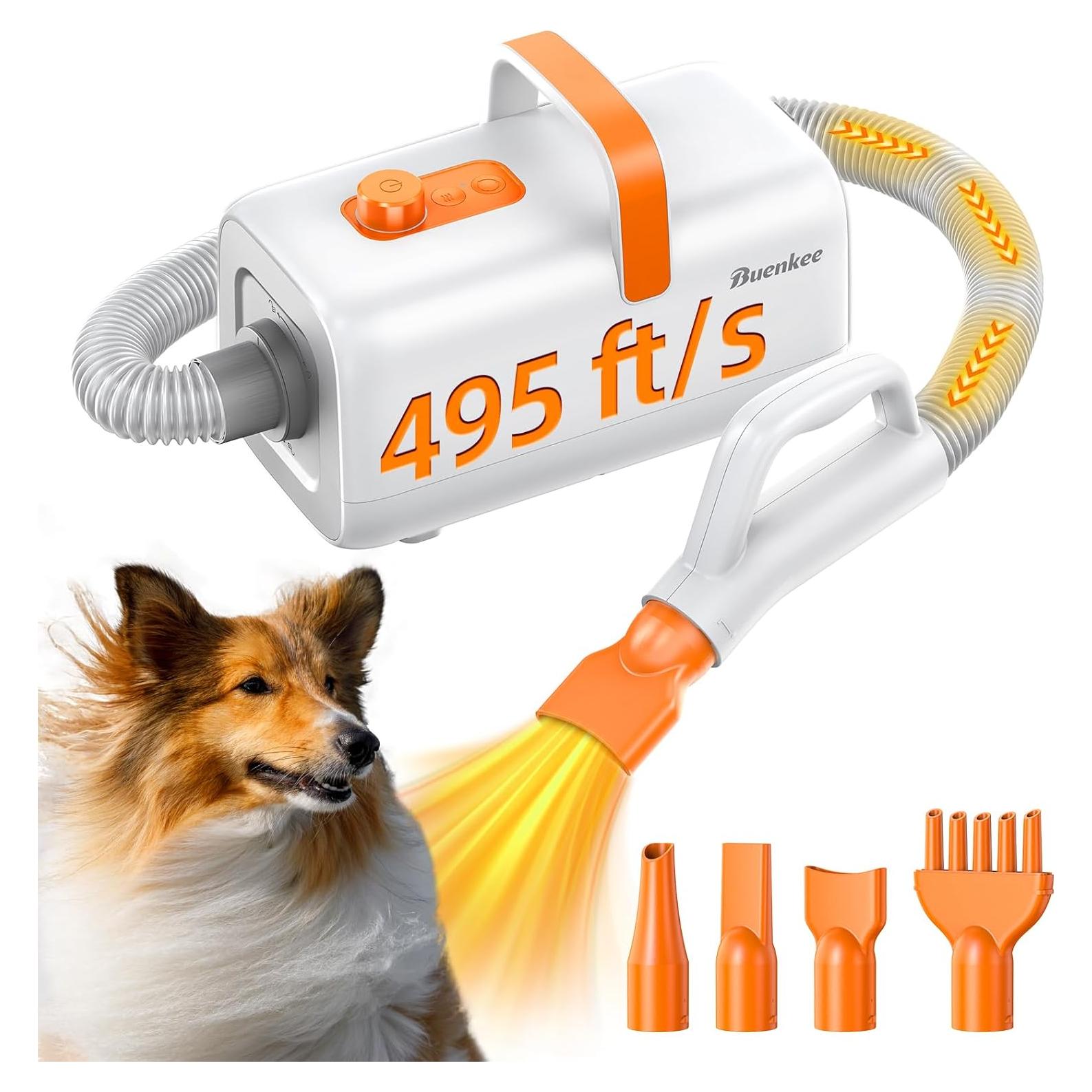 Secador de Pelo para Perros BUENKEE 495 ft/s 2m Manguera