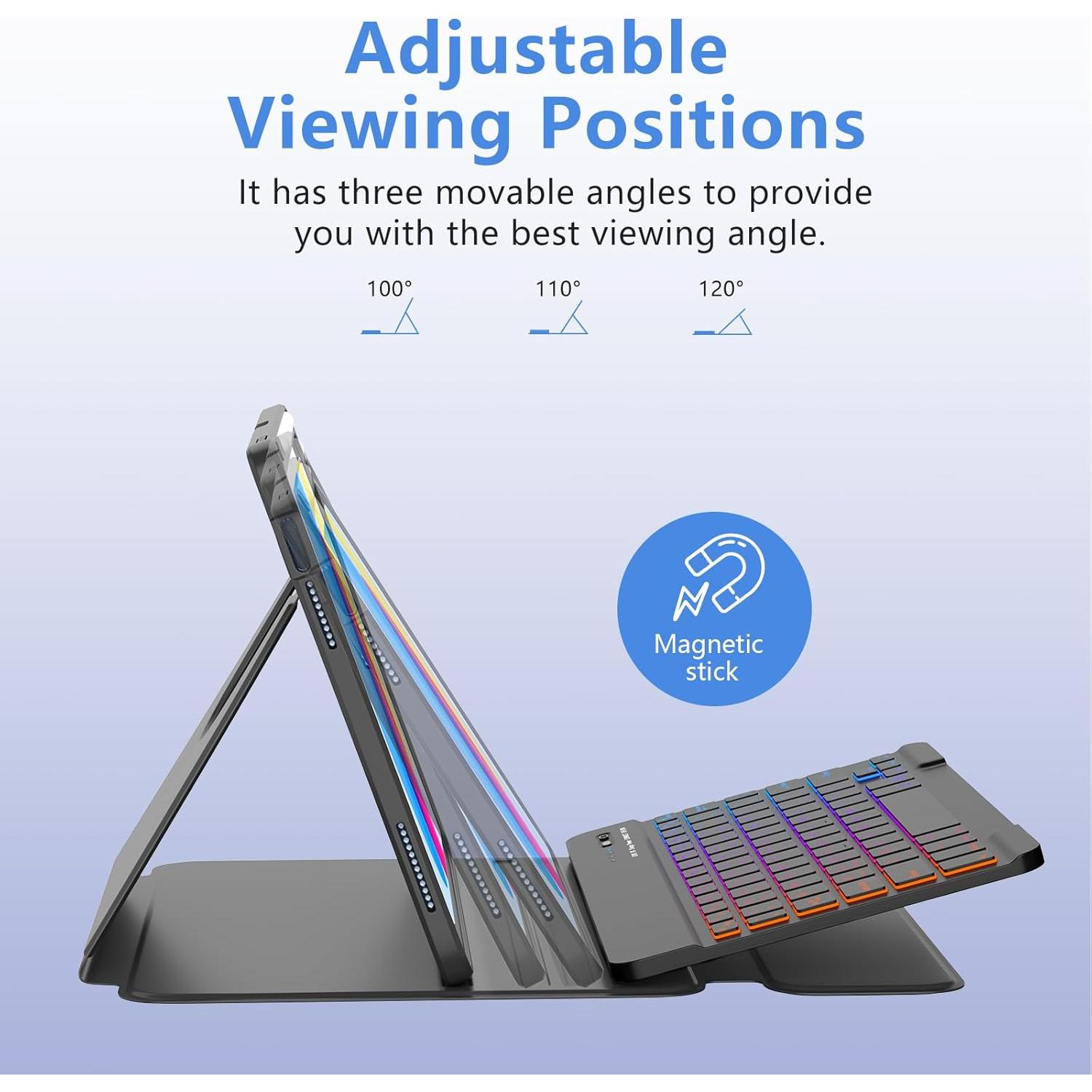 Funda con Teclado Retroiluminado para iPad 10ª/11ª Gen MMK - Negro