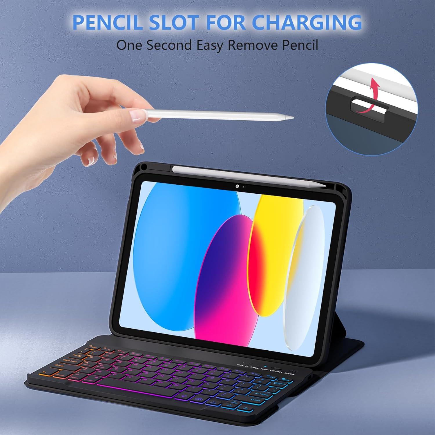 Funda con Teclado Retroiluminado para iPad 10ª/11ª Gen MMK - Negro