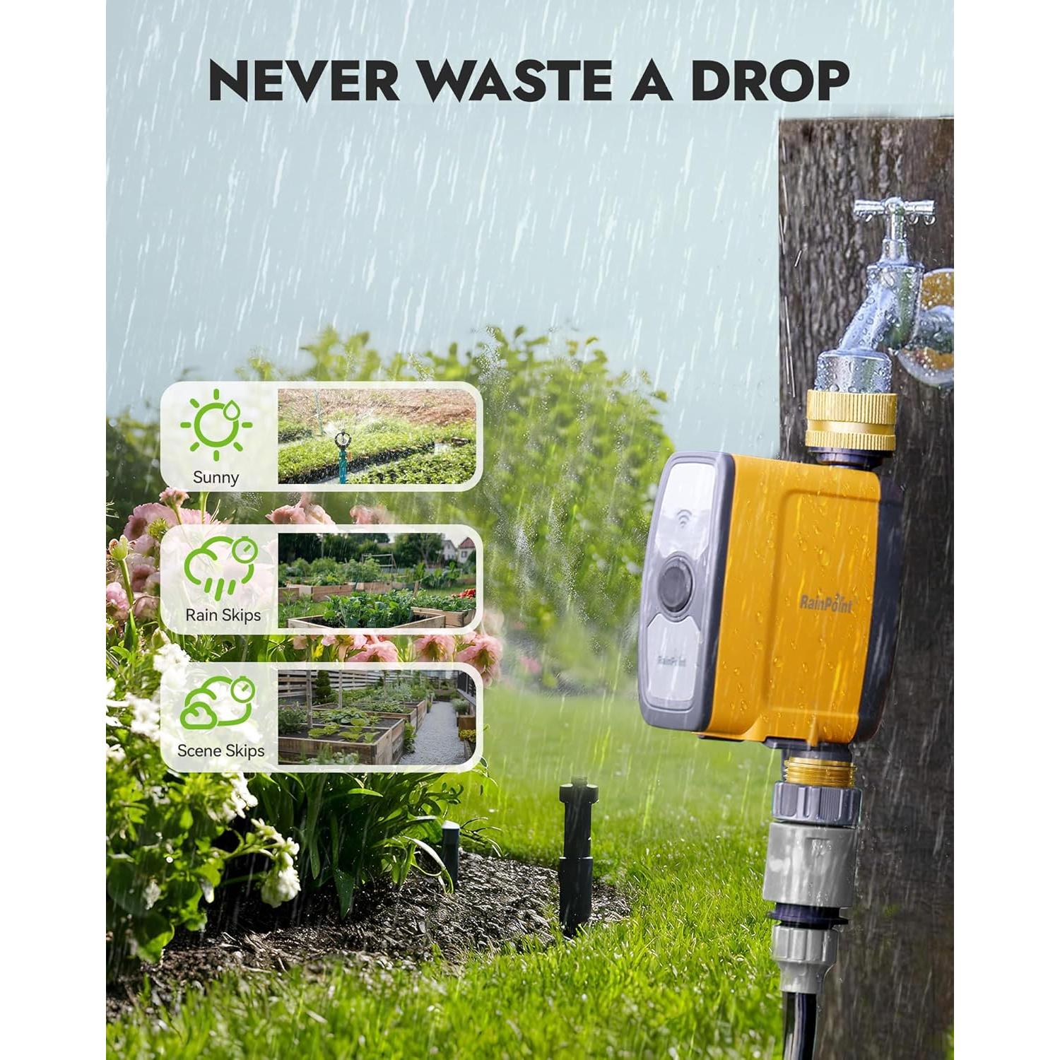 Temporizador de Agua WiFi RAINPOINT con Control APP y Clima