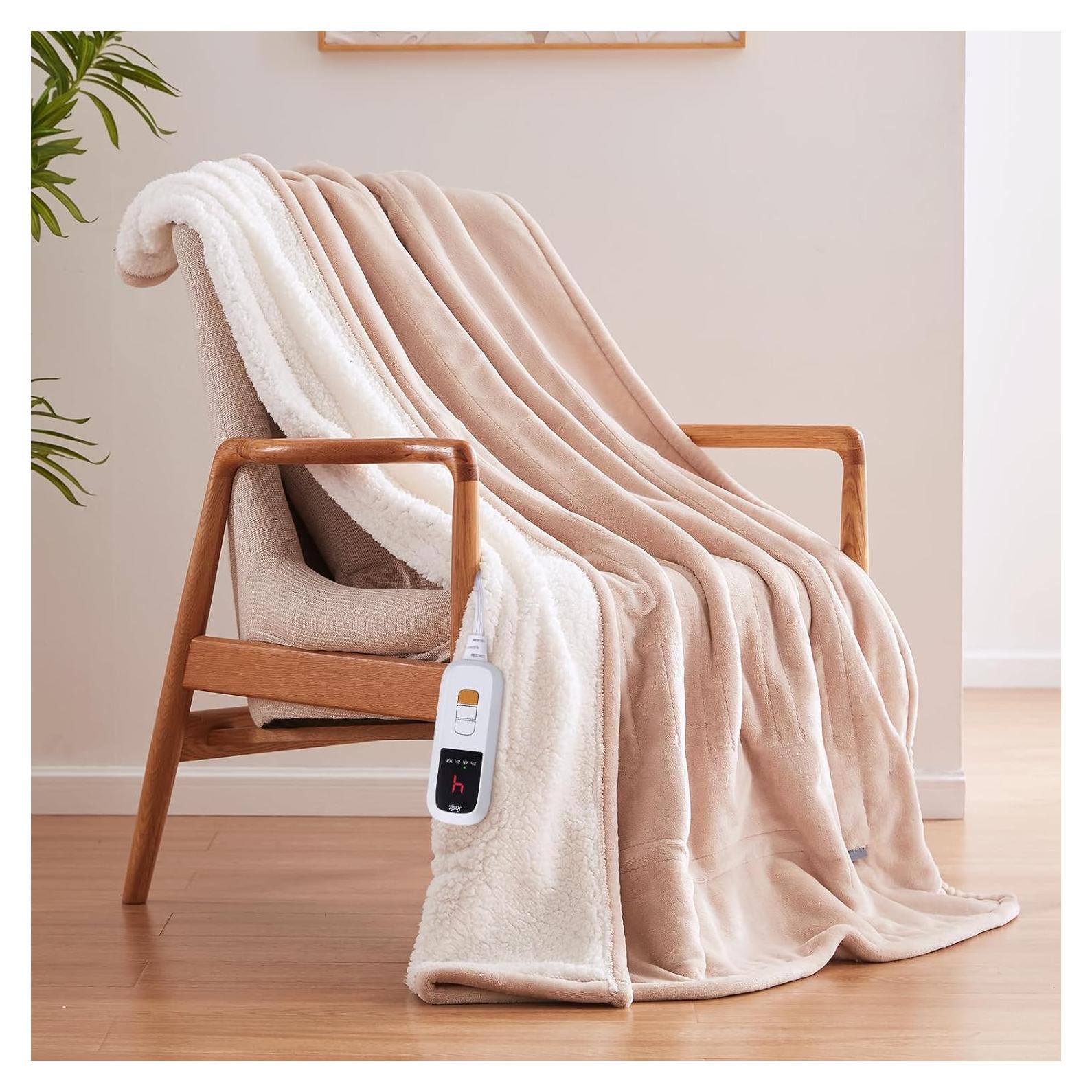 Manta Eléctrica Sealy 127x152 cm Beige Reversible 6 Niveles