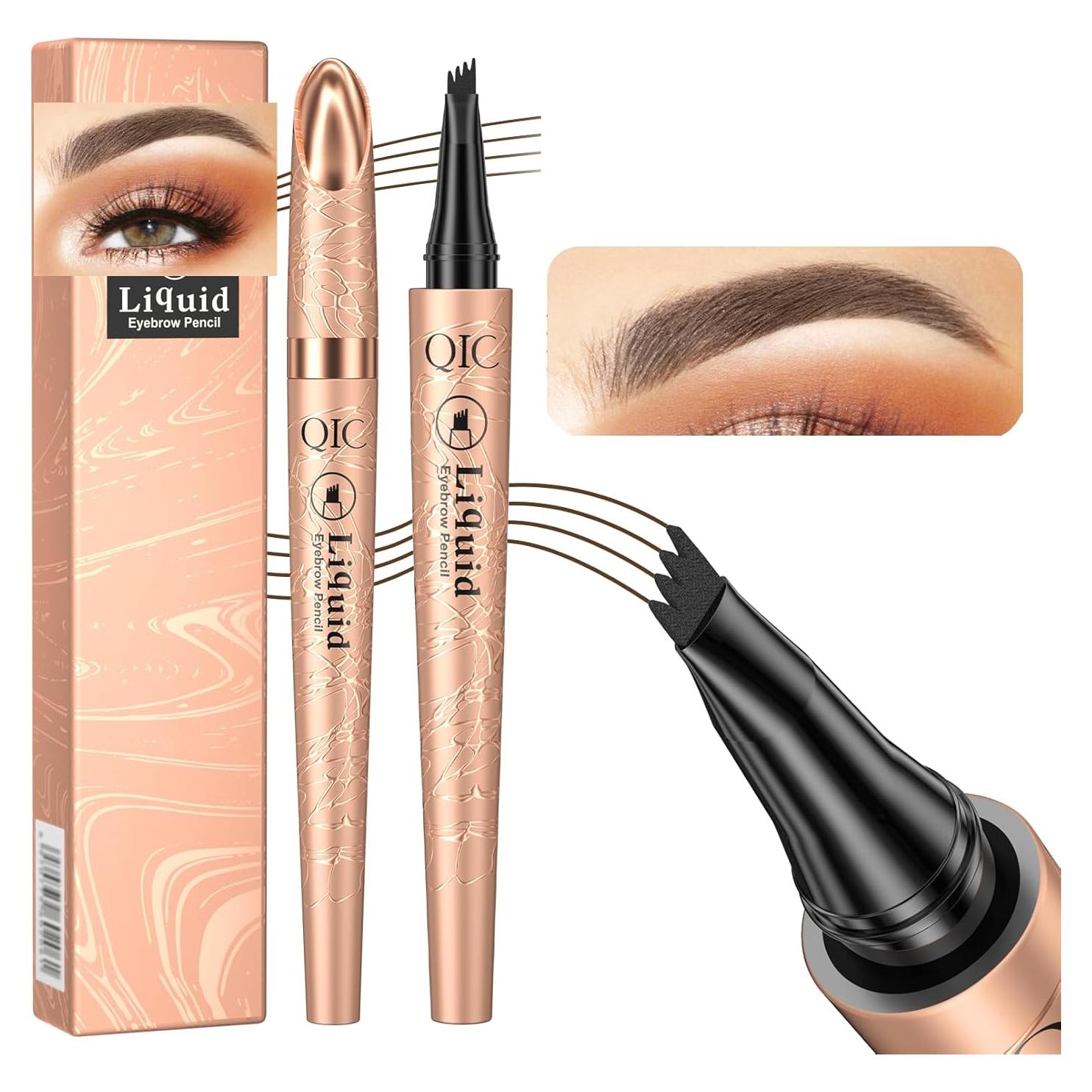 Lápiz de Cejas Yulinlon 4 Puntas Impermeable Marrón Claro