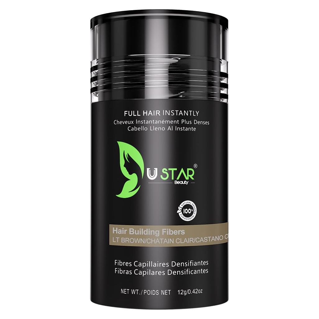 Fibras Capilares Ustar 12g para Cabello Ralo - Marrón Claro