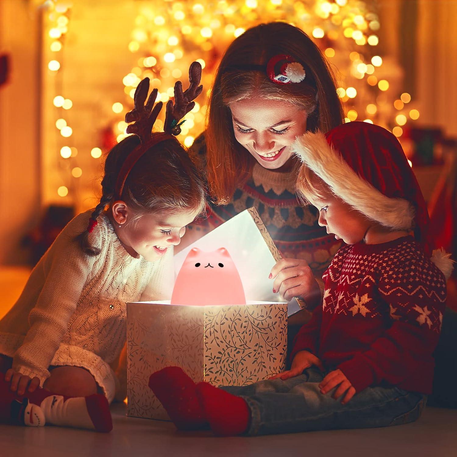 Luz Nocturna LED Gato Litake Silicona Portátil 10 cm