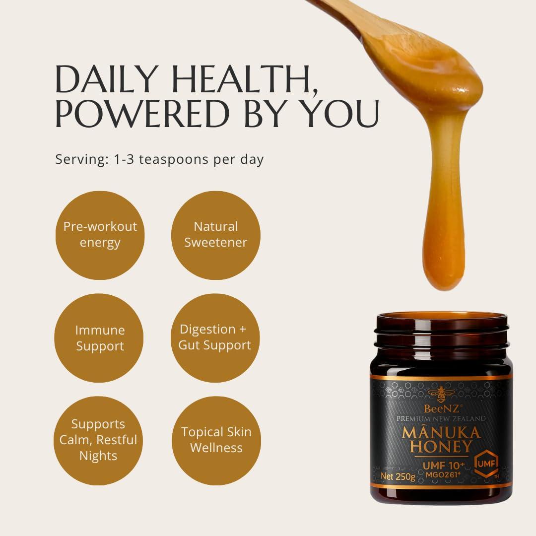 Miel Manuka Cruda BeeNZ UMF 5+ 136g - Superalimento Natural