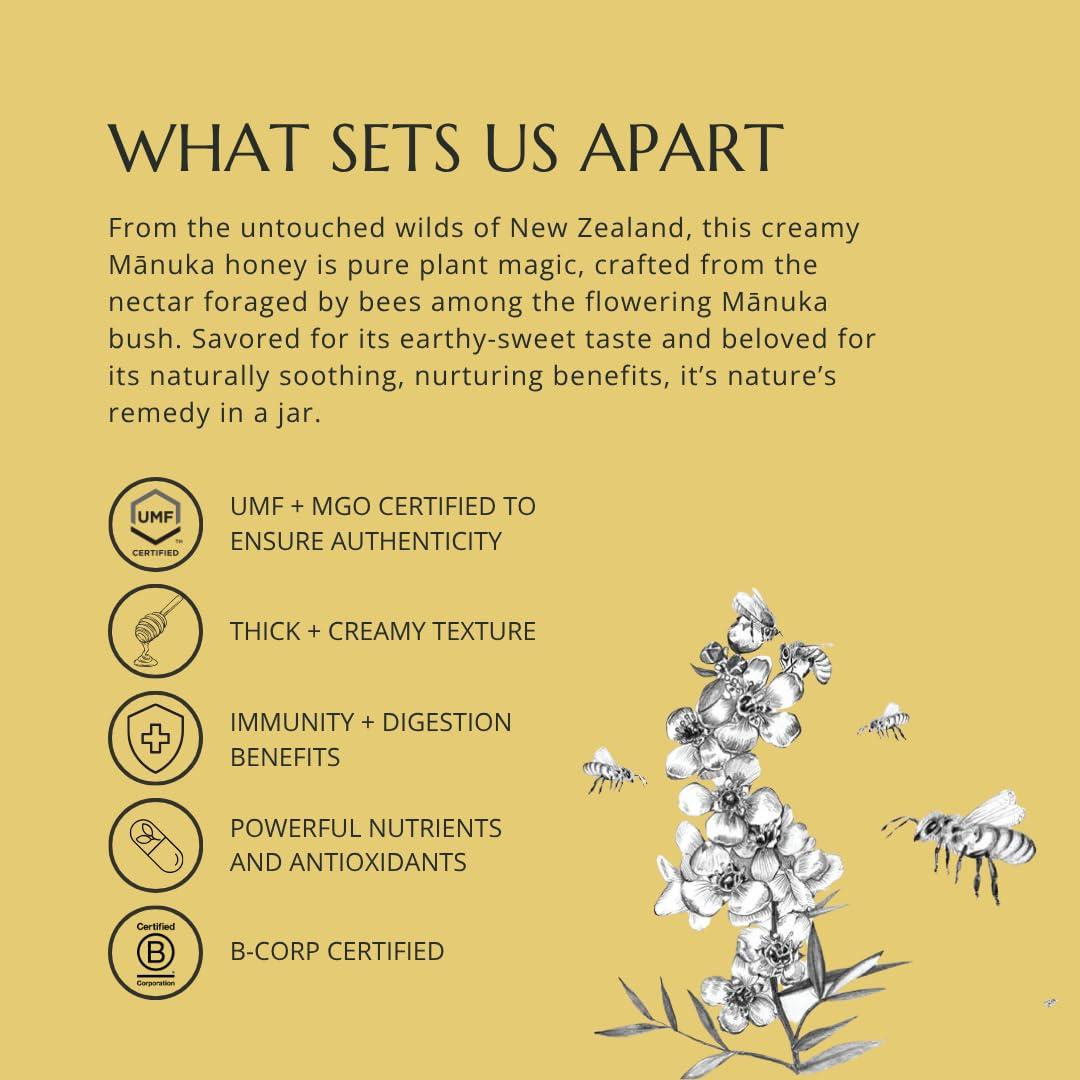Miel Manuka Cruda BeeNZ UMF 5+ 136g - Superalimento Natural