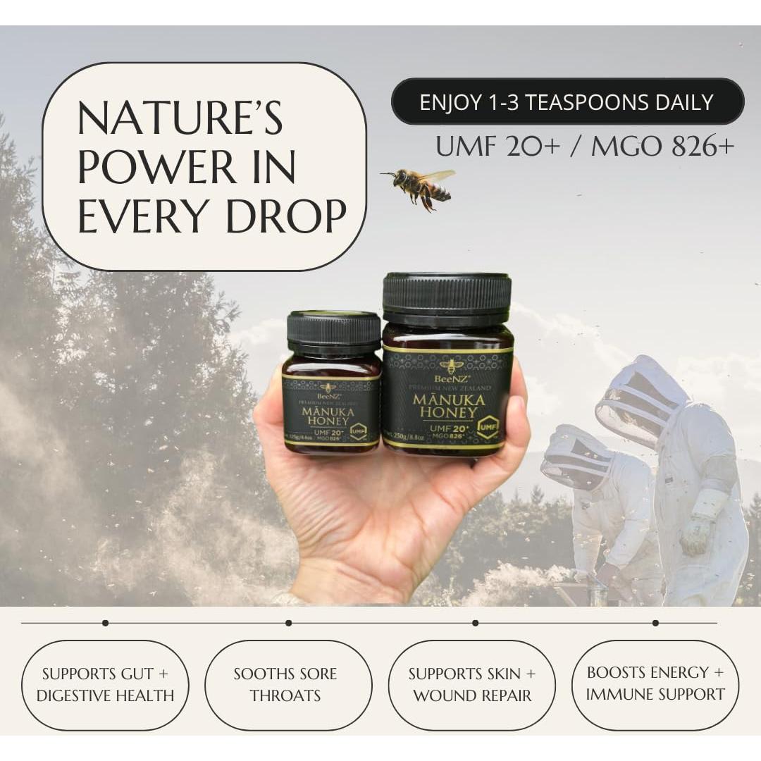 Miel Manuka Cruda BeeNZ UMF 5+ 136g - Superalimento Natural