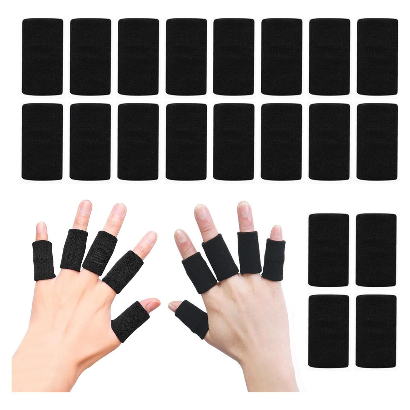 Mangas de Compresión para Dedos YjiangxinW - 20 Unidades Negras