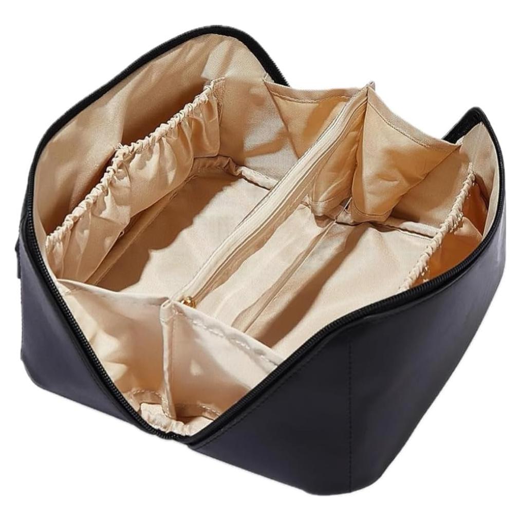 Bolsa de Maquillaje de Lujo Negra - Organizador Impermeable 23.5x10.5cm