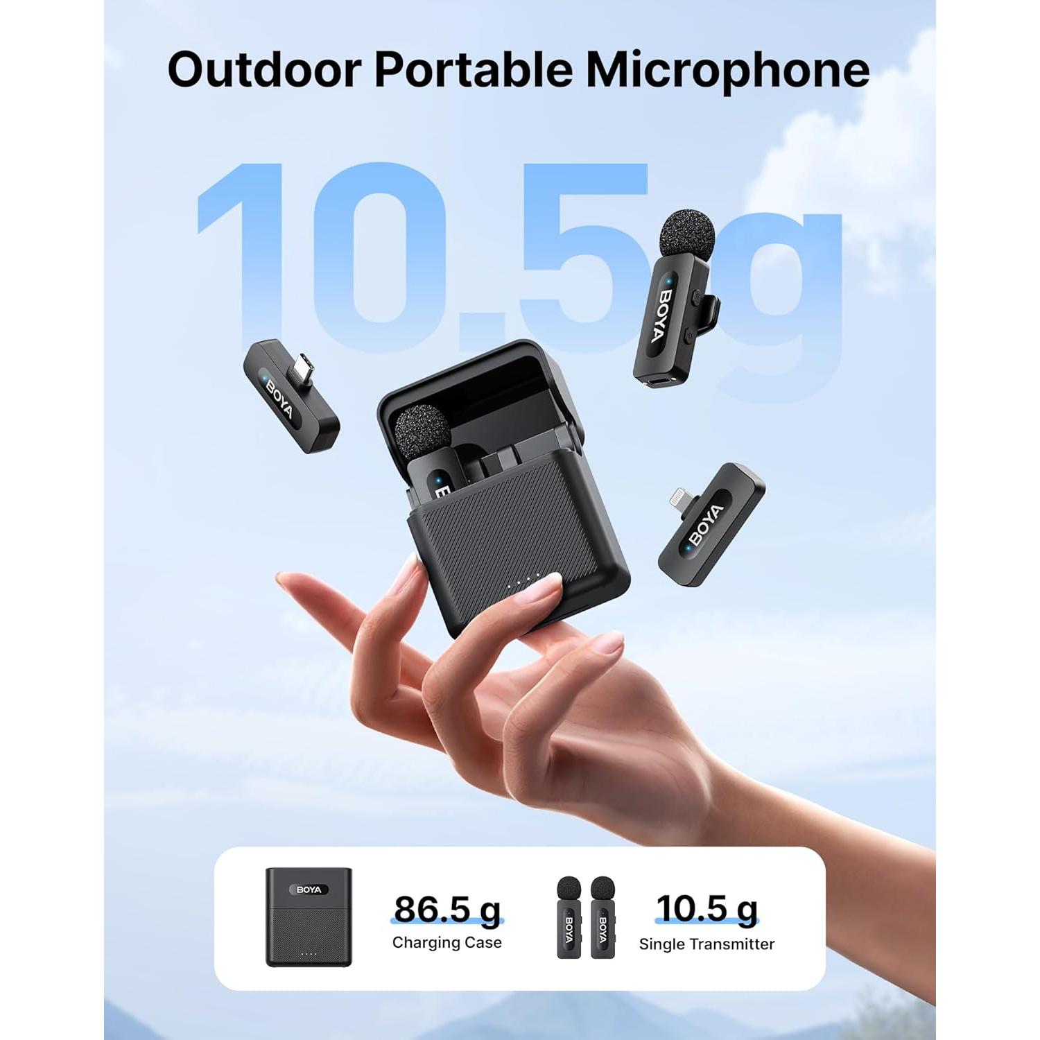 Micrófono Inalámbrico Boya BY-V3 Combo USB-C/Lightning 36H