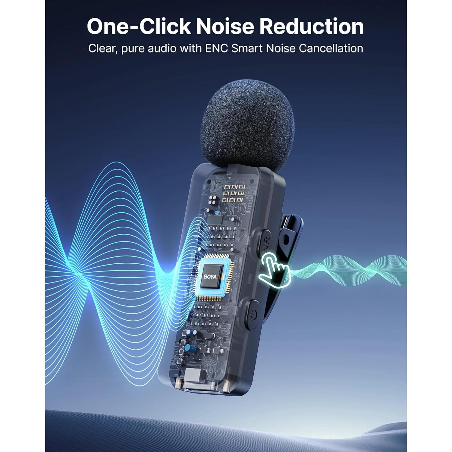 Micrófono Inalámbrico Boya BY-V3 Combo USB-C/Lightning 36H