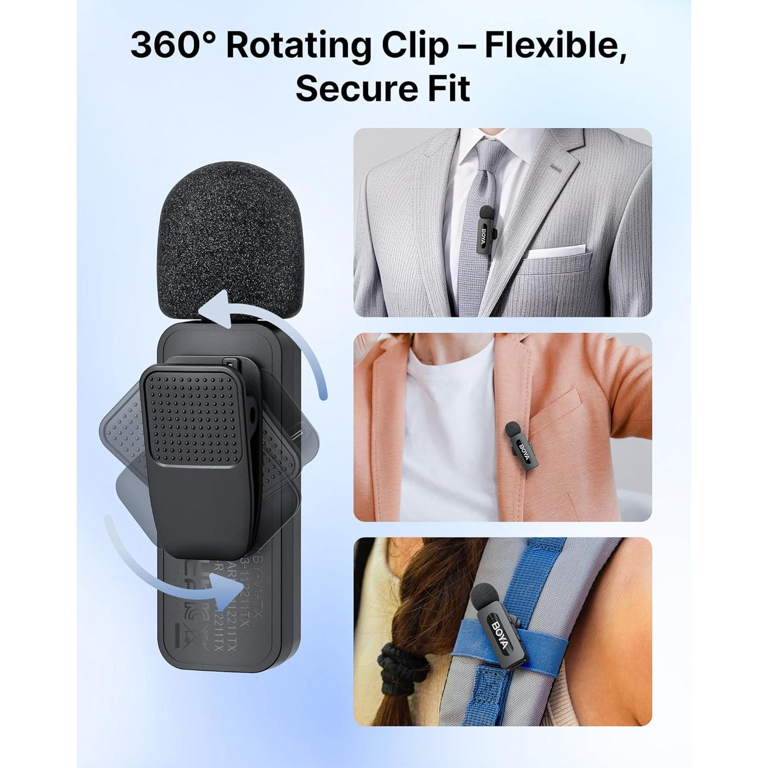 Micrófono Inalámbrico Boya BY-V3 Combo USB-C/Lightning 36H