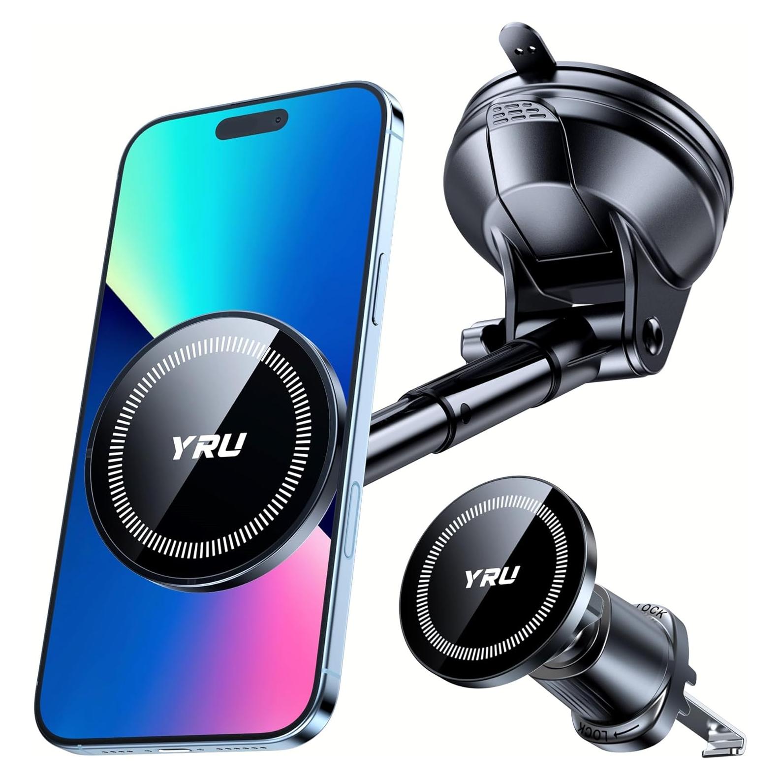 Soporte Magnético para Teléfono YRU 2025 - Negro, 15 Teléfonos