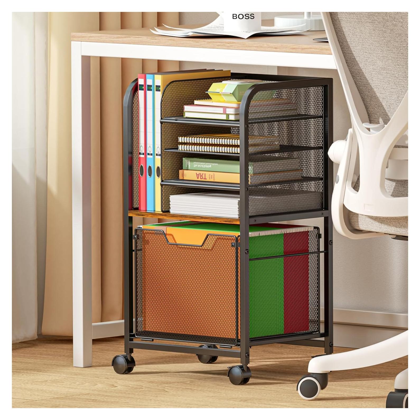 Carro de Archivos Rodante Feyejade 5 Niveles Negro