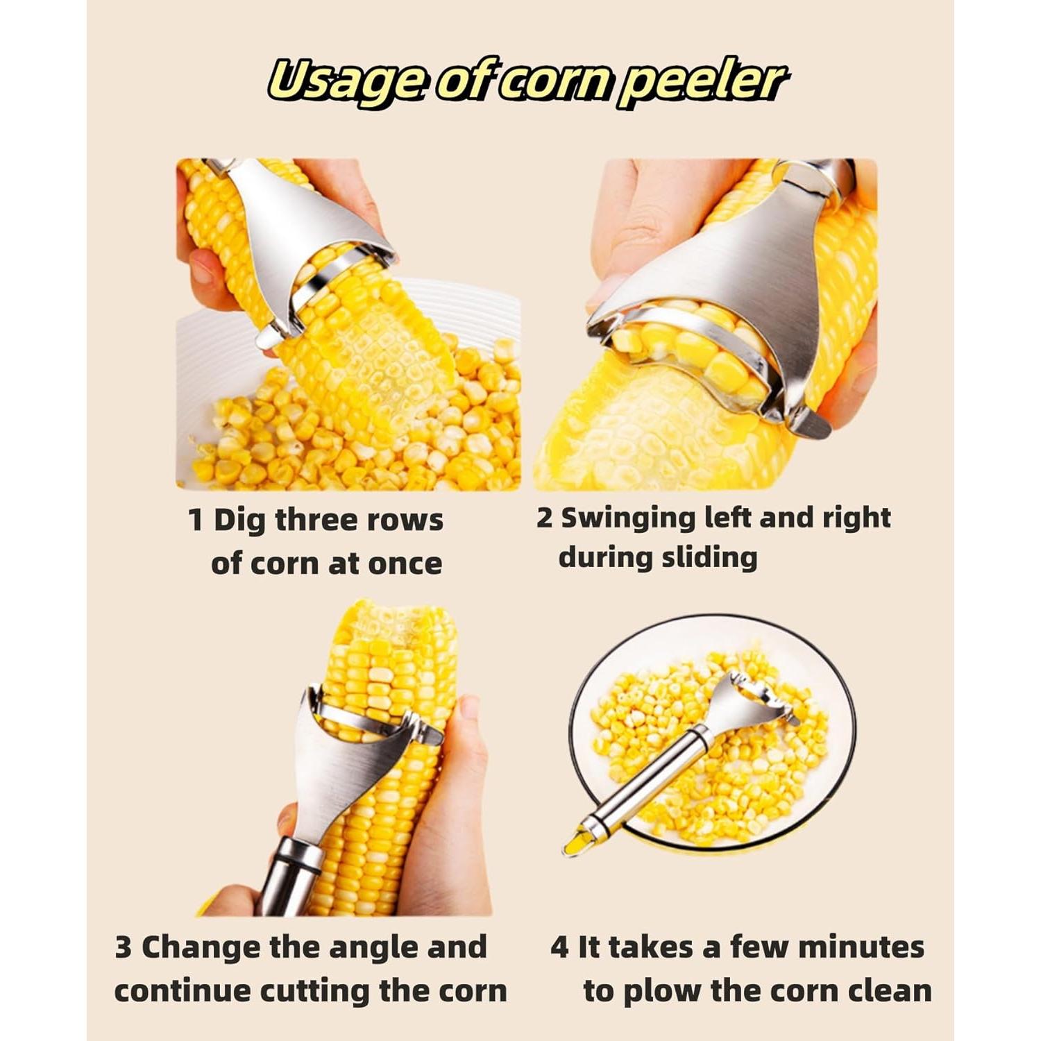 Pelador de Maíz Mágico Genérico Acero Inoxidable 2 Pcs