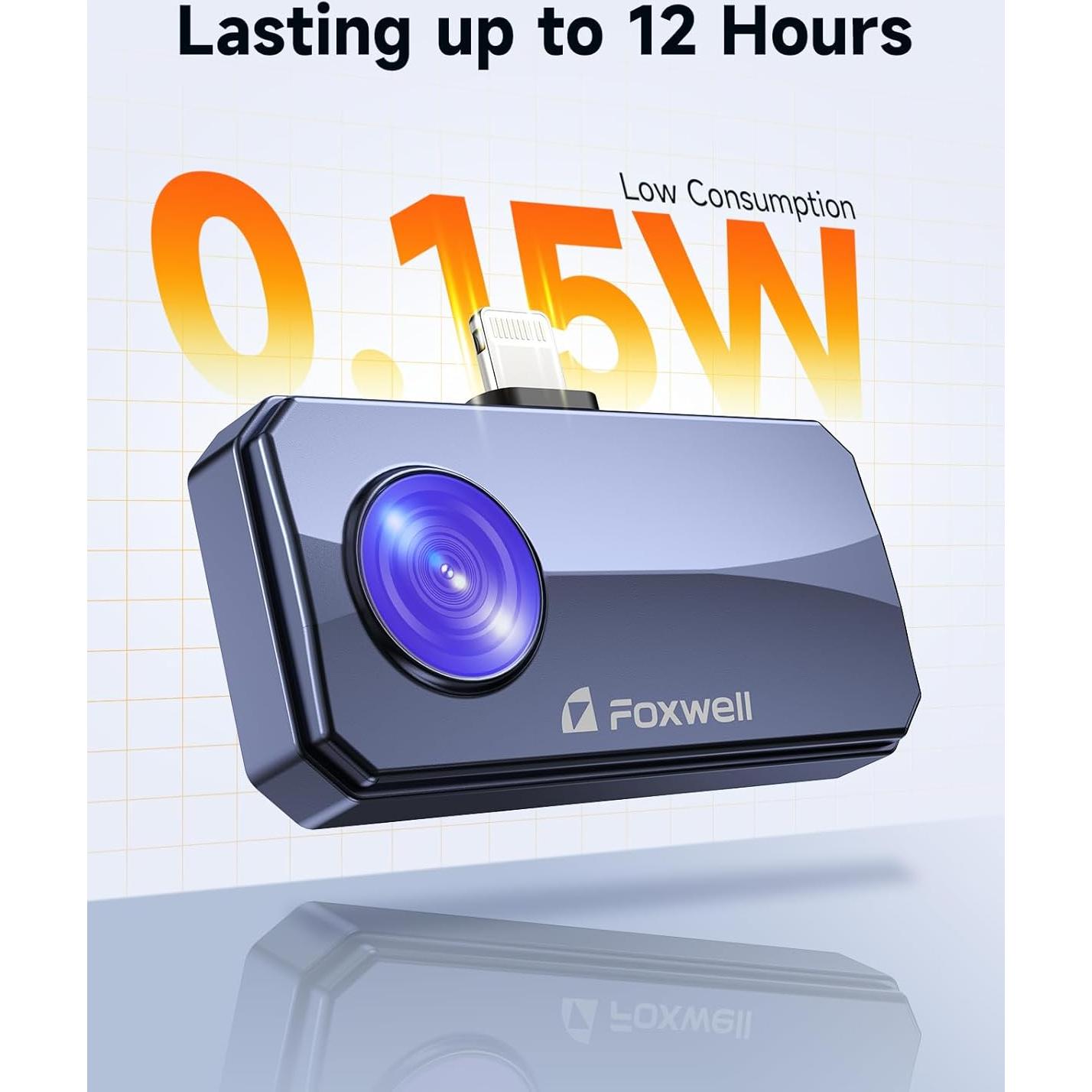 Cámara Térmica FOXWELL RT100 para iPhone y iPad, 256x192