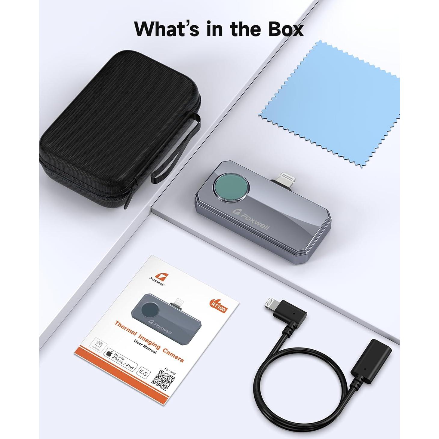 Cámara Térmica FOXWELL RT100 para iPhone y iPad, 256x192