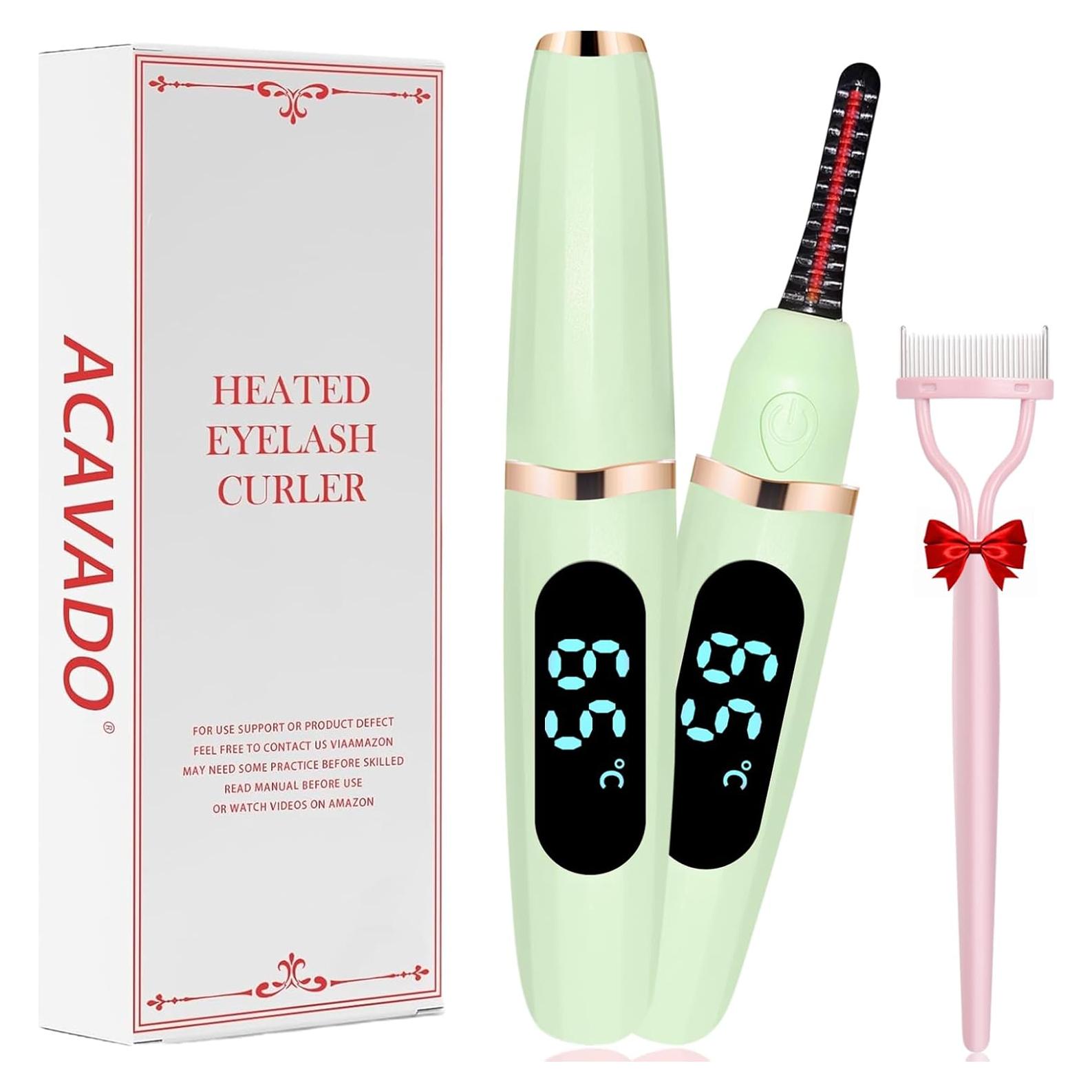 Rizador de Pestañas Eléctrico Acavado Verde Claro 3 Temperaturas