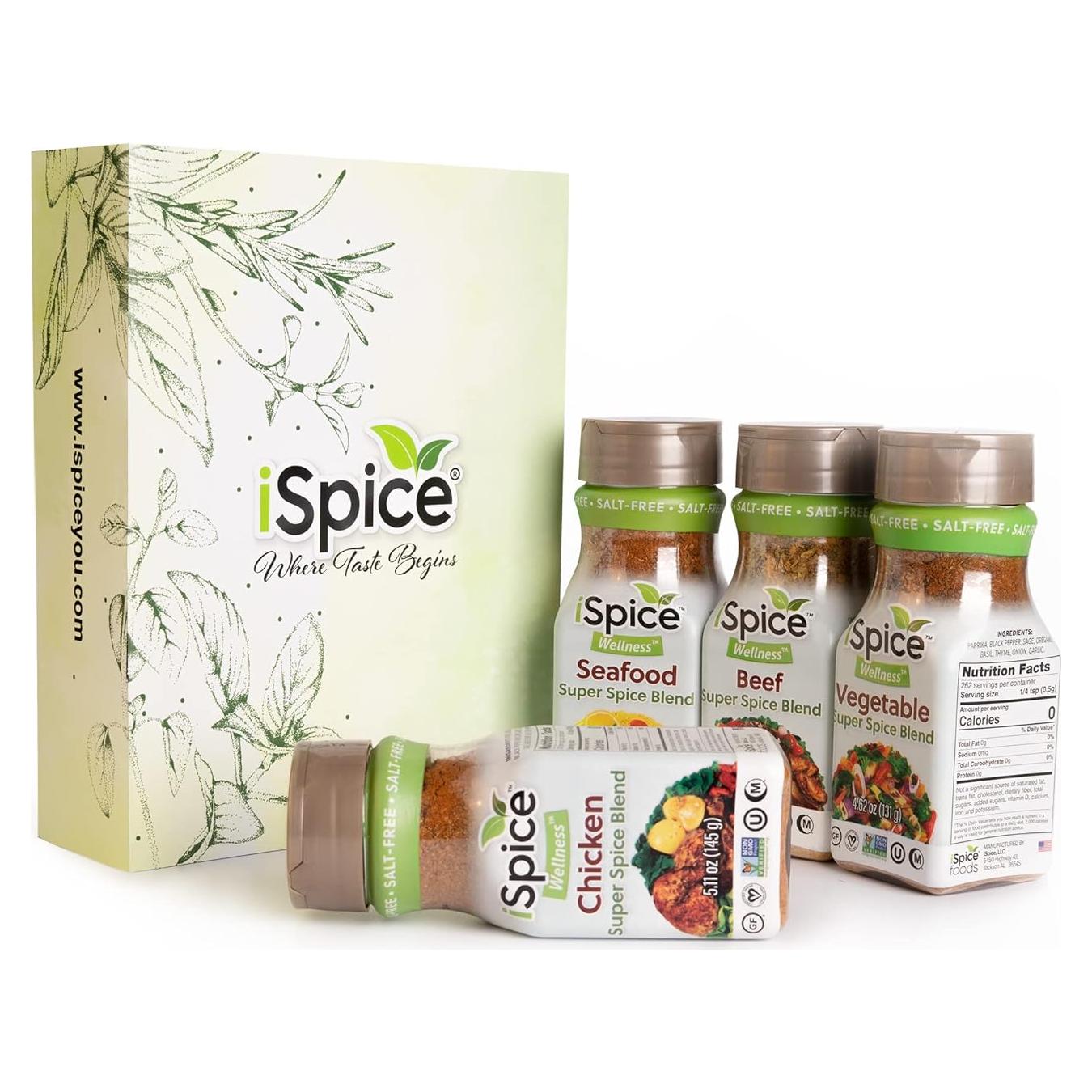 Mezcla de Especias Sin Sal iSpice - 4 Paquetes Naturales 275g