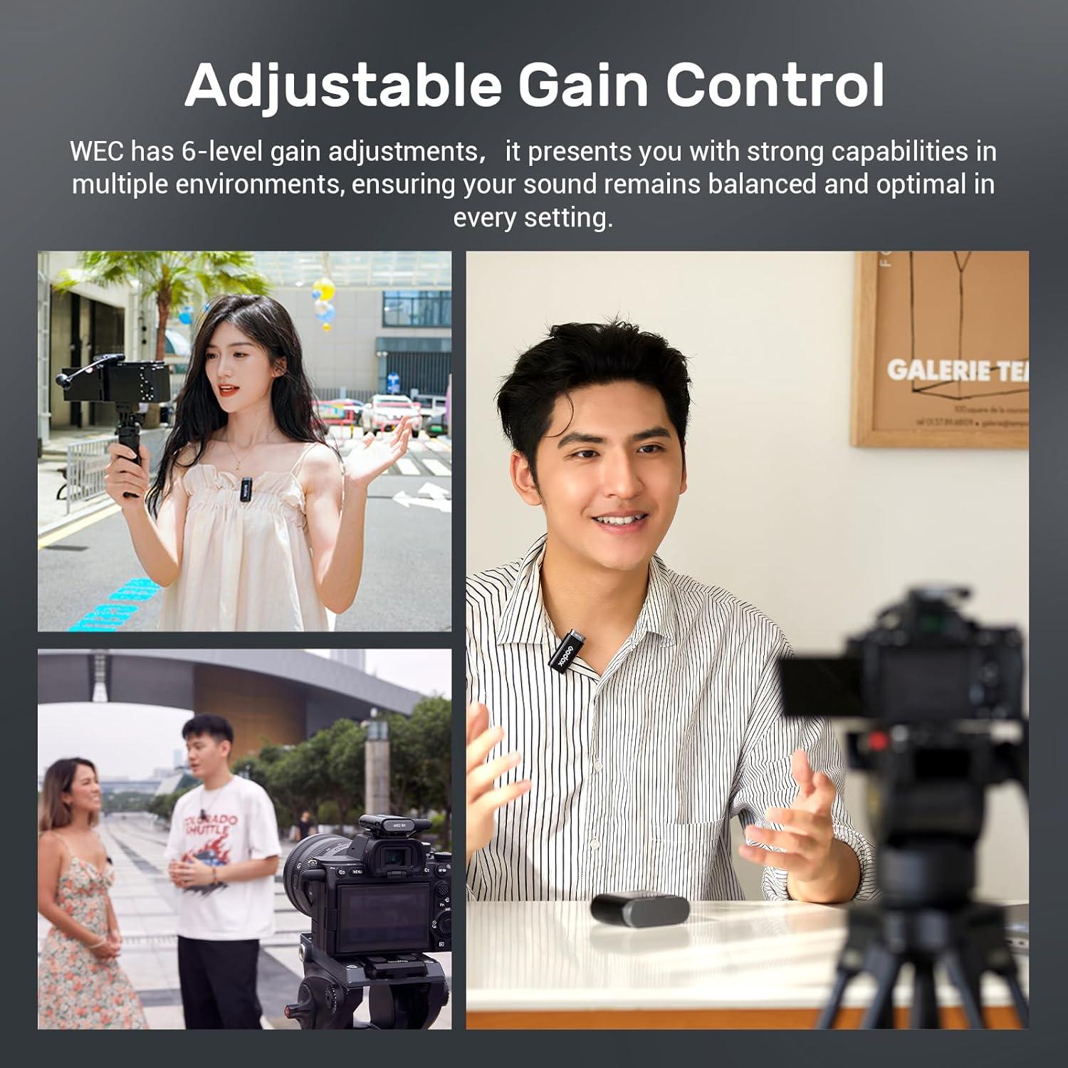 Micrófono Inalámbrico GODOX WEC Kit1 Lavalier 200m 8h Batería