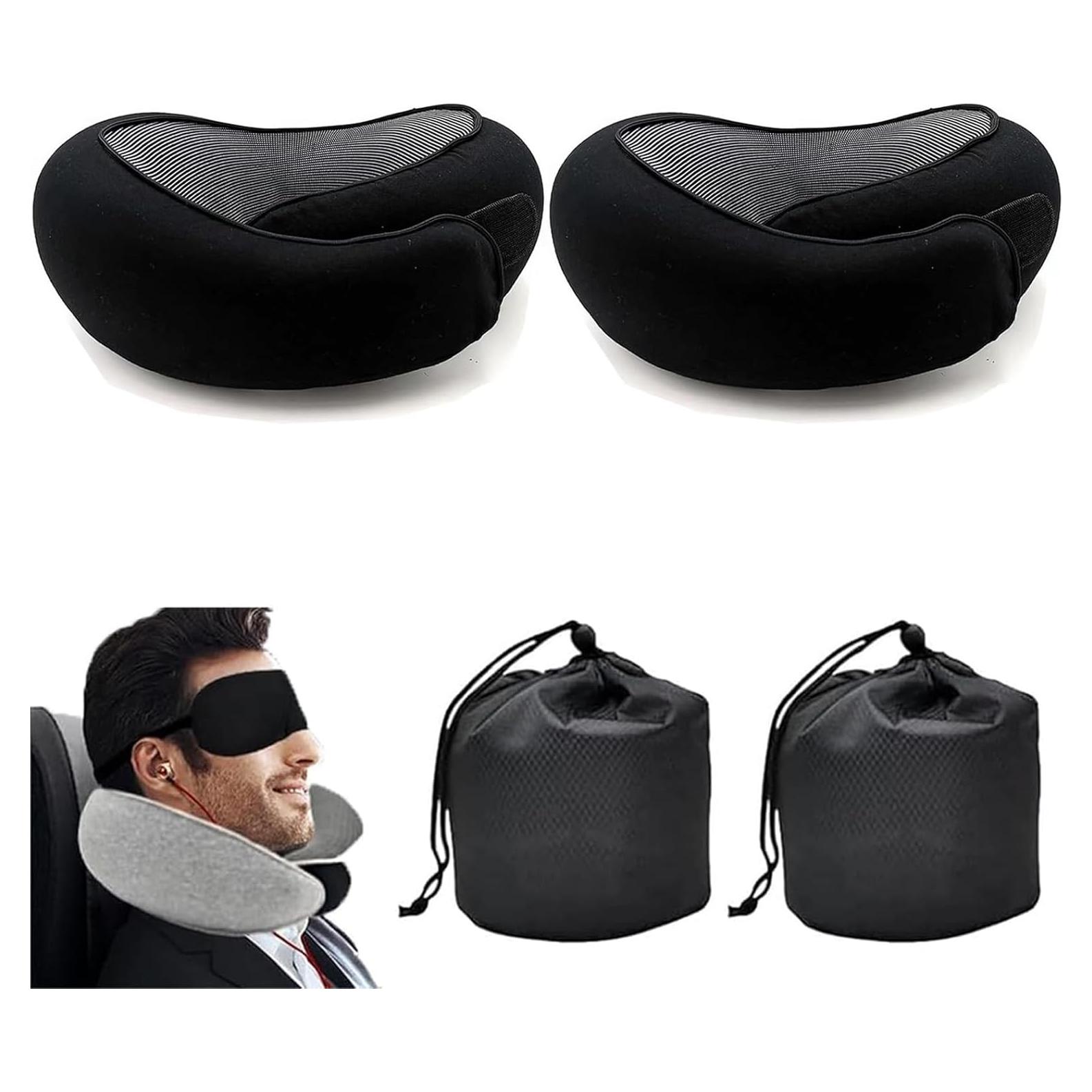 Almohada de Viaje para el Cuello Genérico 2PC Espuma de Memoria
