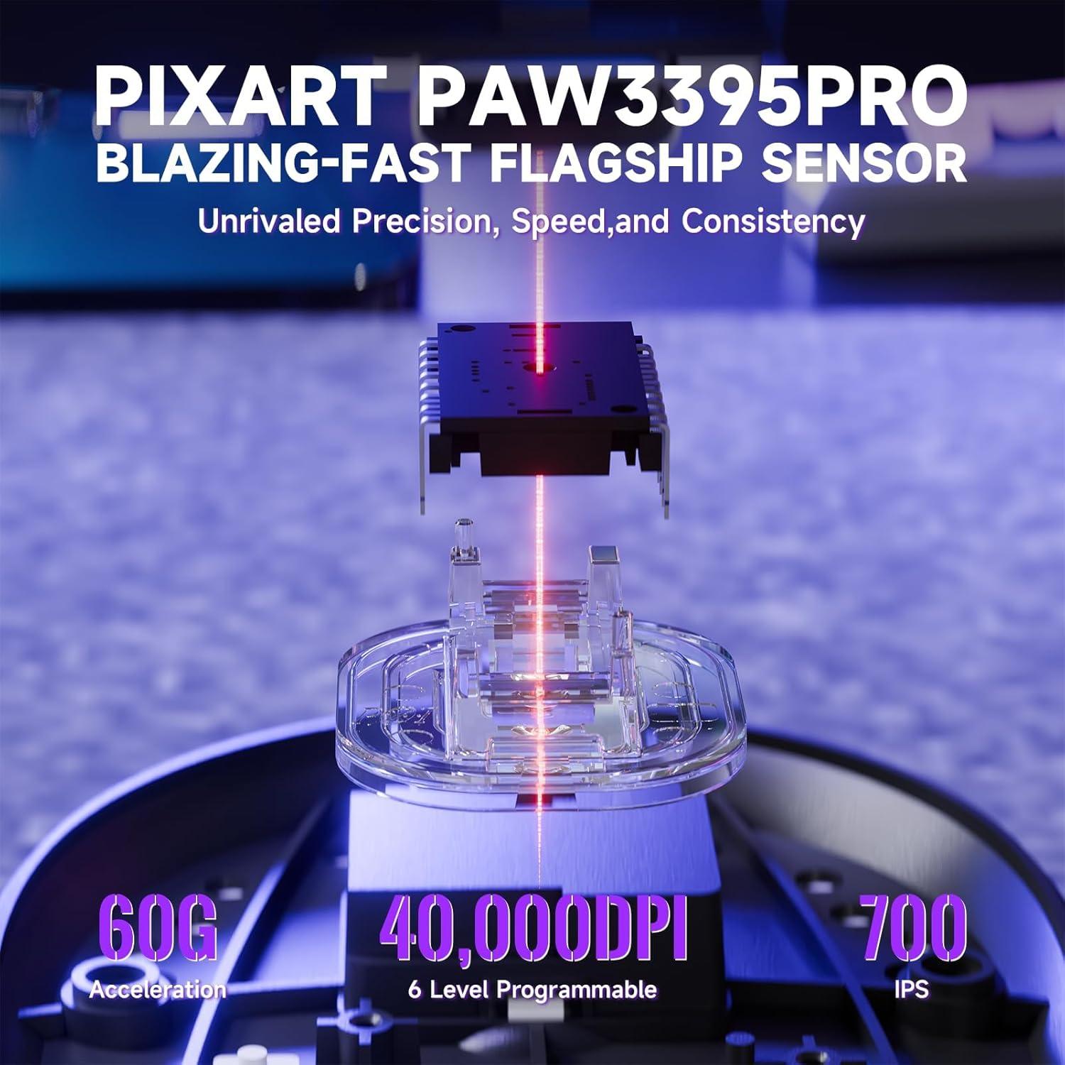 Ratón Gaming Inalámbrico ATTACK SHARK X8 PRO 40K DPI Negro