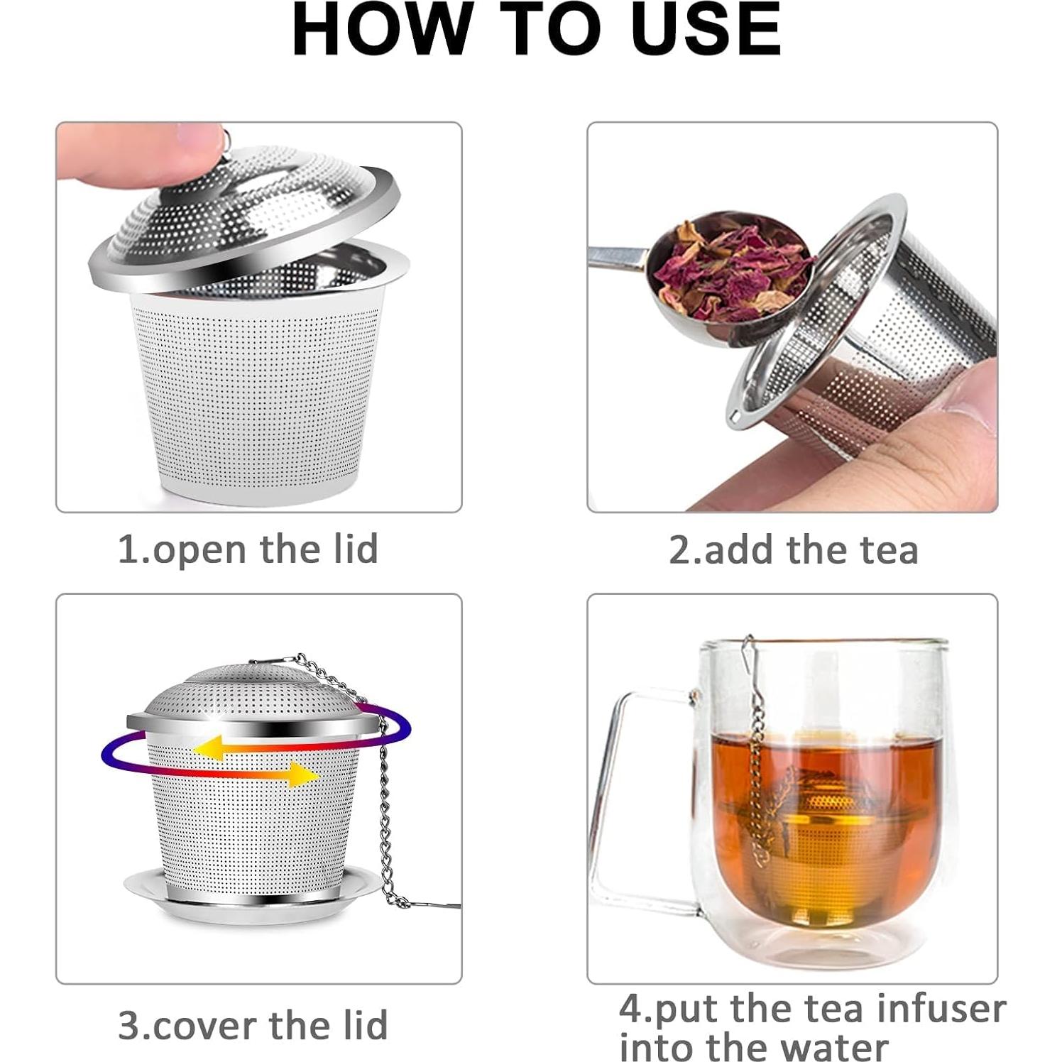 Infusor de Té Numola Acero Inoxidable con Cuchara y Bandejas