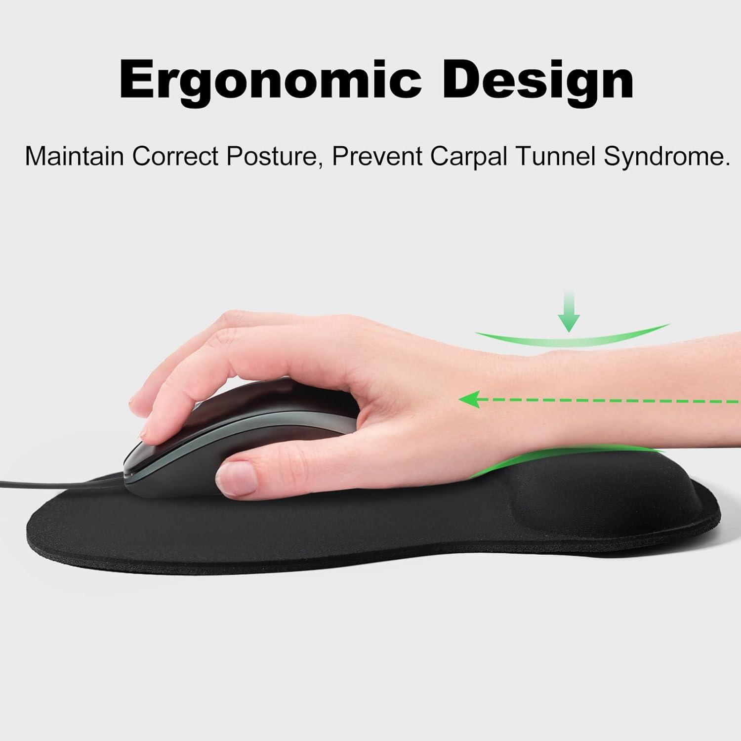 Alfombrilla de Ratón Ergonómica KINREEB con Soporte para Muñeca