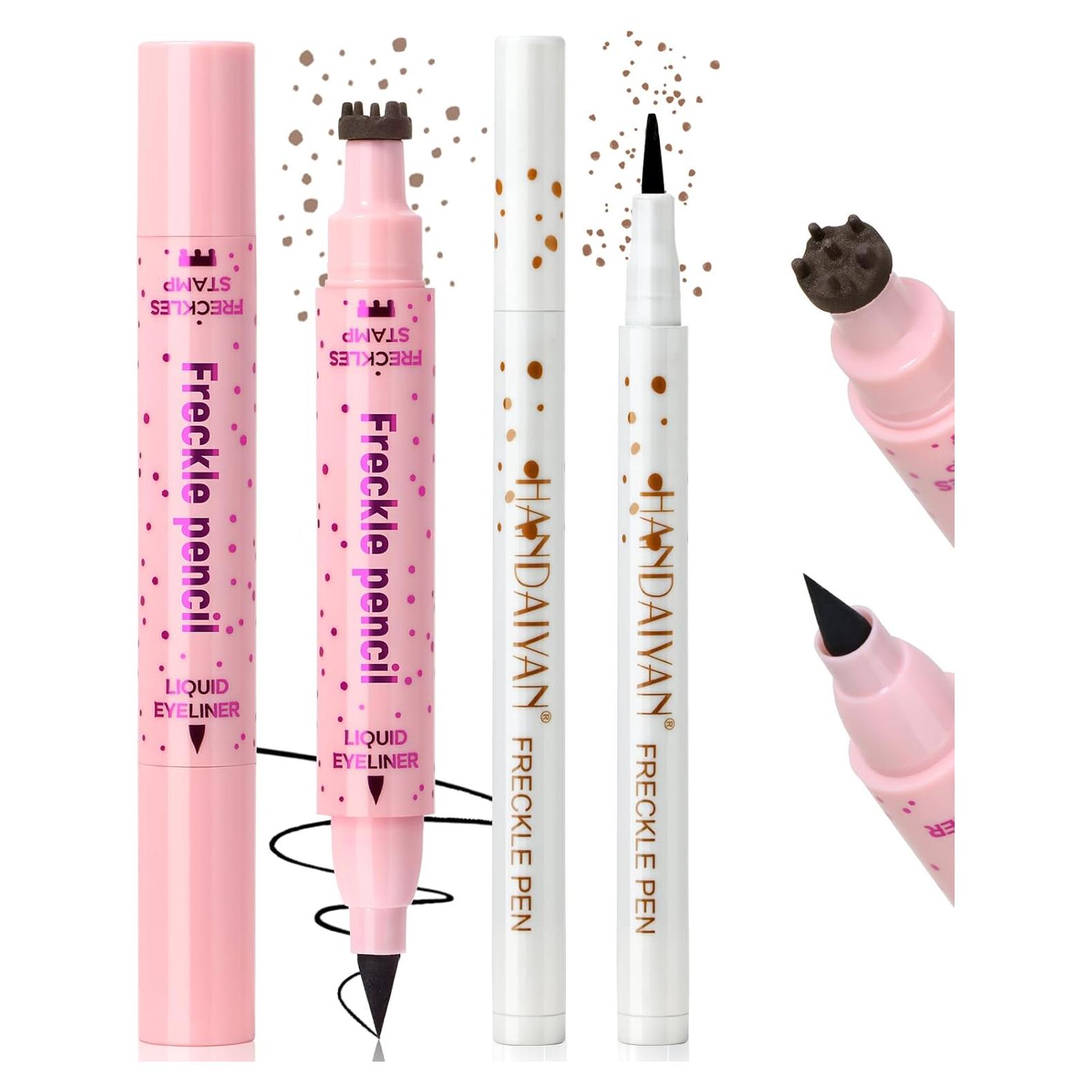 Set 2 en 1 Bolígrafos de Sello de Pecas Sunkiss - Marrón y Negro