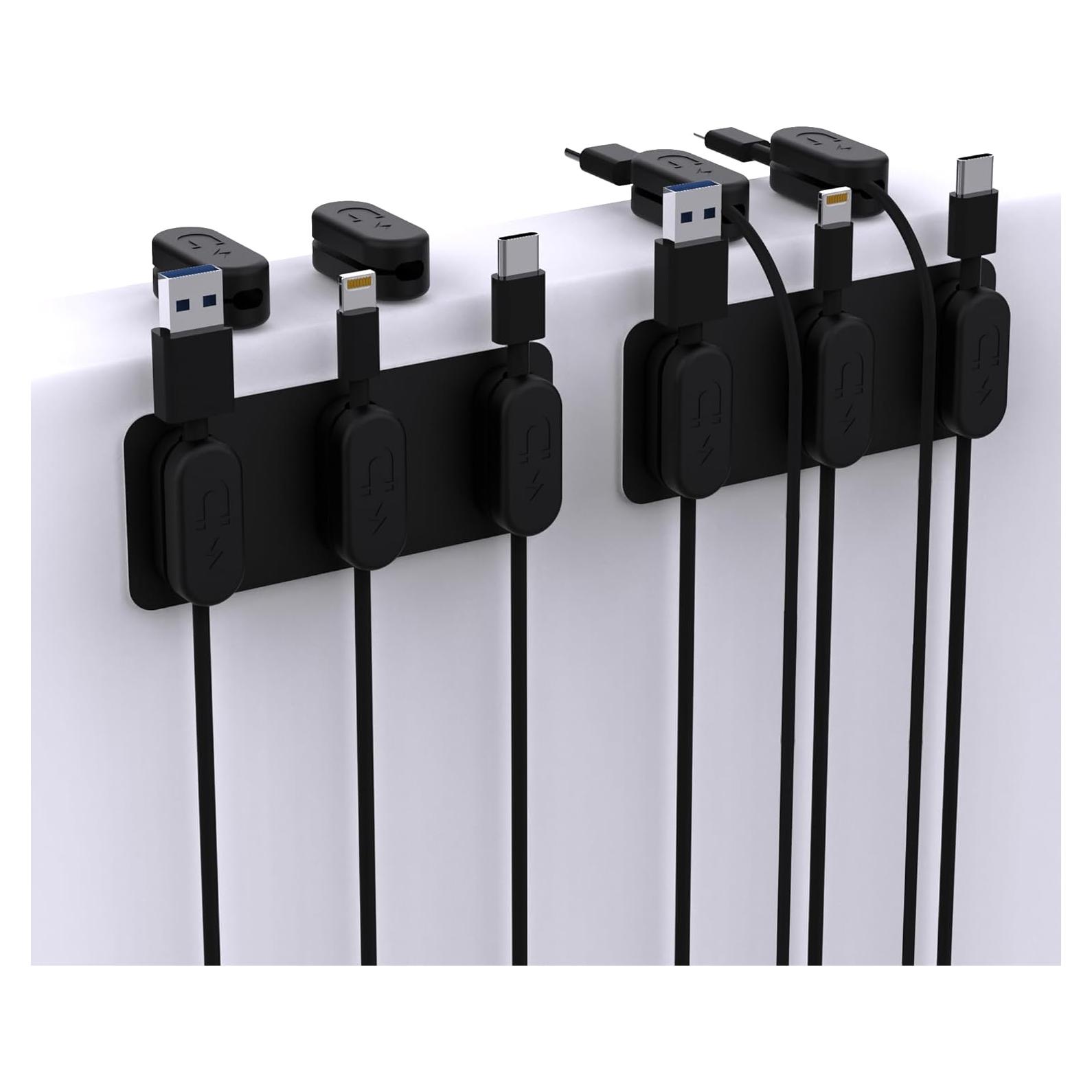 Clips Magnéticos para Cables Chargeworx - Paquete de 10 - Adhesivo Fuerte