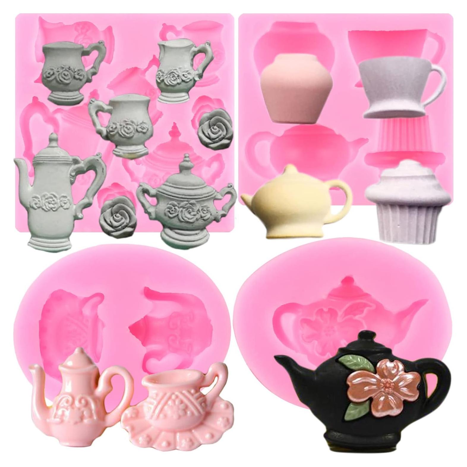 Set de 4 Moldes de Silicona para Pasteles Mujiang - Té de la Tarde