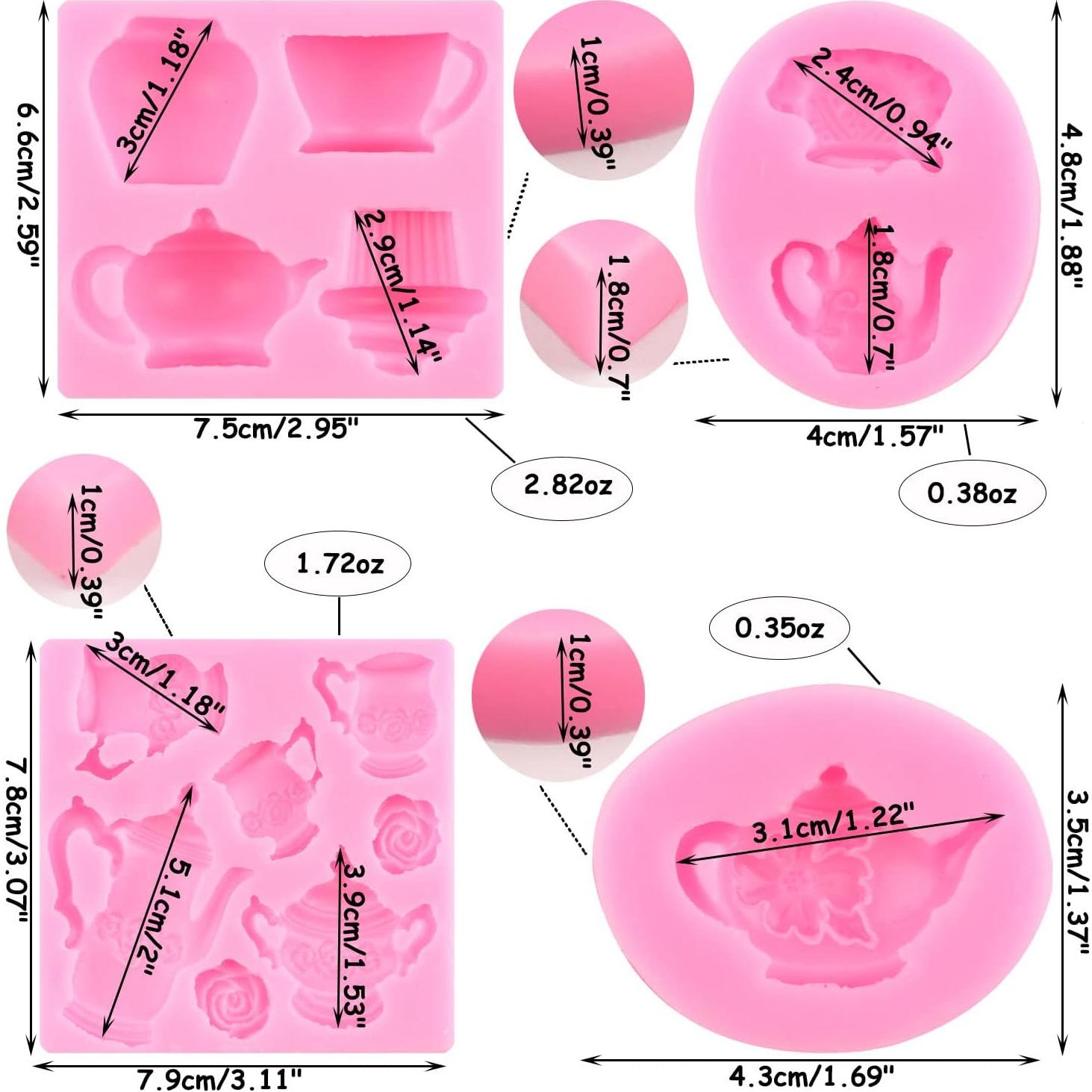 Set de 4 Moldes de Silicona para Pasteles Mujiang - Té de la Tarde