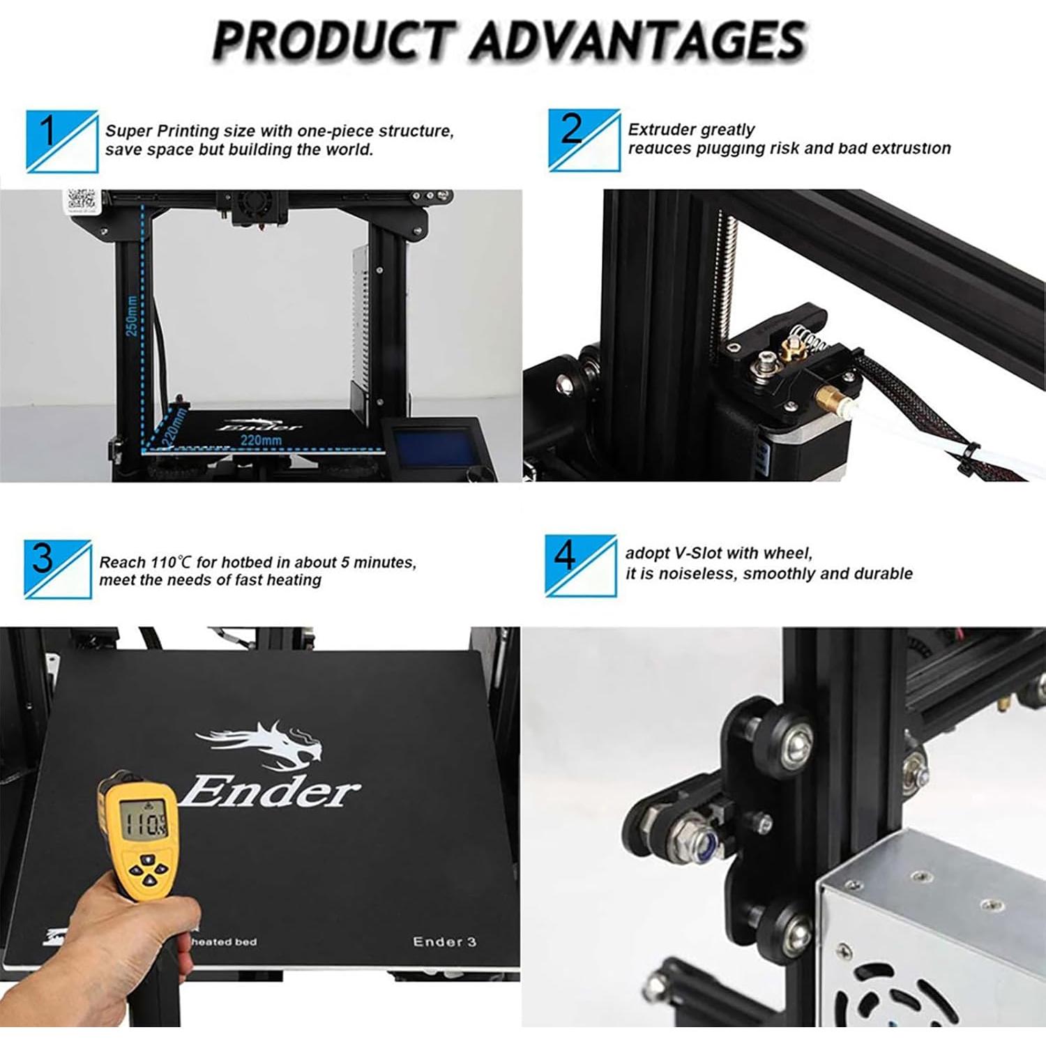 Impresora 3D Creality Ender 3 con Reanudación de Impresión