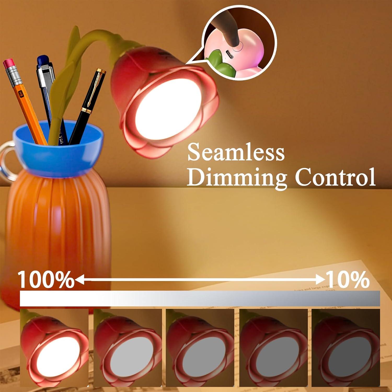 Luz de Libro Recargable Osuke con Jarrón Naranja y 3 Temperaturas